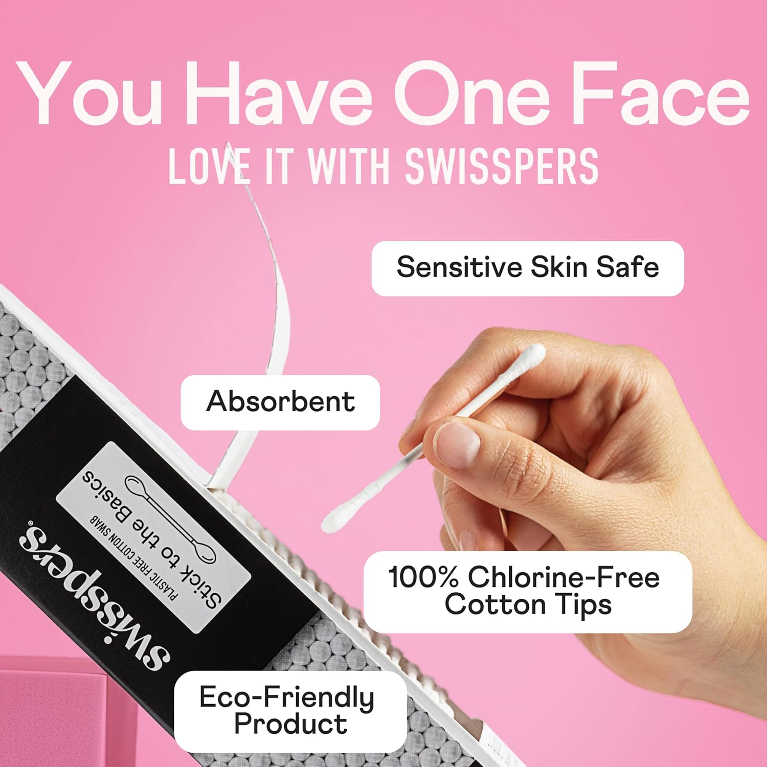 Swisspers Premium Cotton Swabs - Soft 100% Cotton Swabs with Paper Sticks for Beauty and Personal Care - Gentle Hygiene - 500 Count (Pack of 3) image number 6