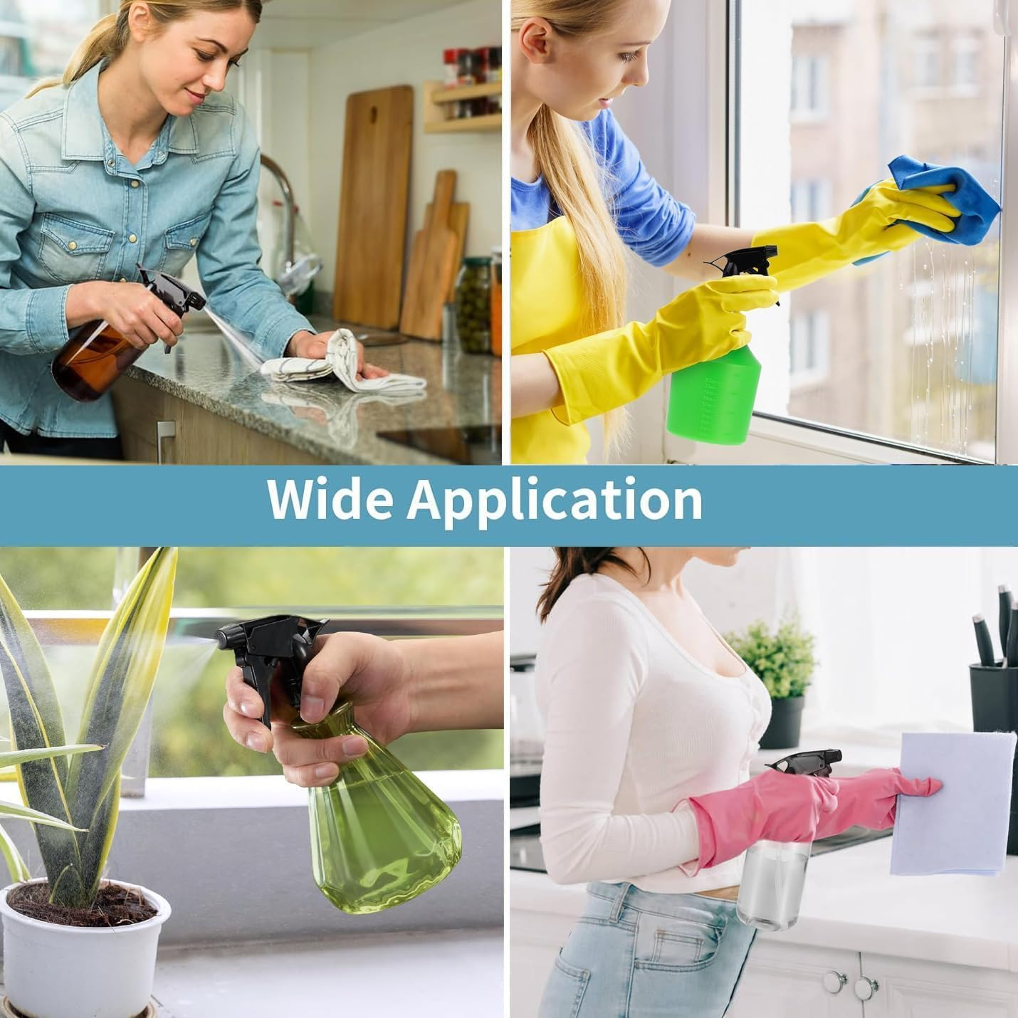 6Pcs Heavy Duty Trigger Sprayer Replacement Nozzles - 28-400 Spray Bottle Nozzle, Plastic Sprayer Tops, Standard Mist Spray Nozzle, Black - Black image number 5