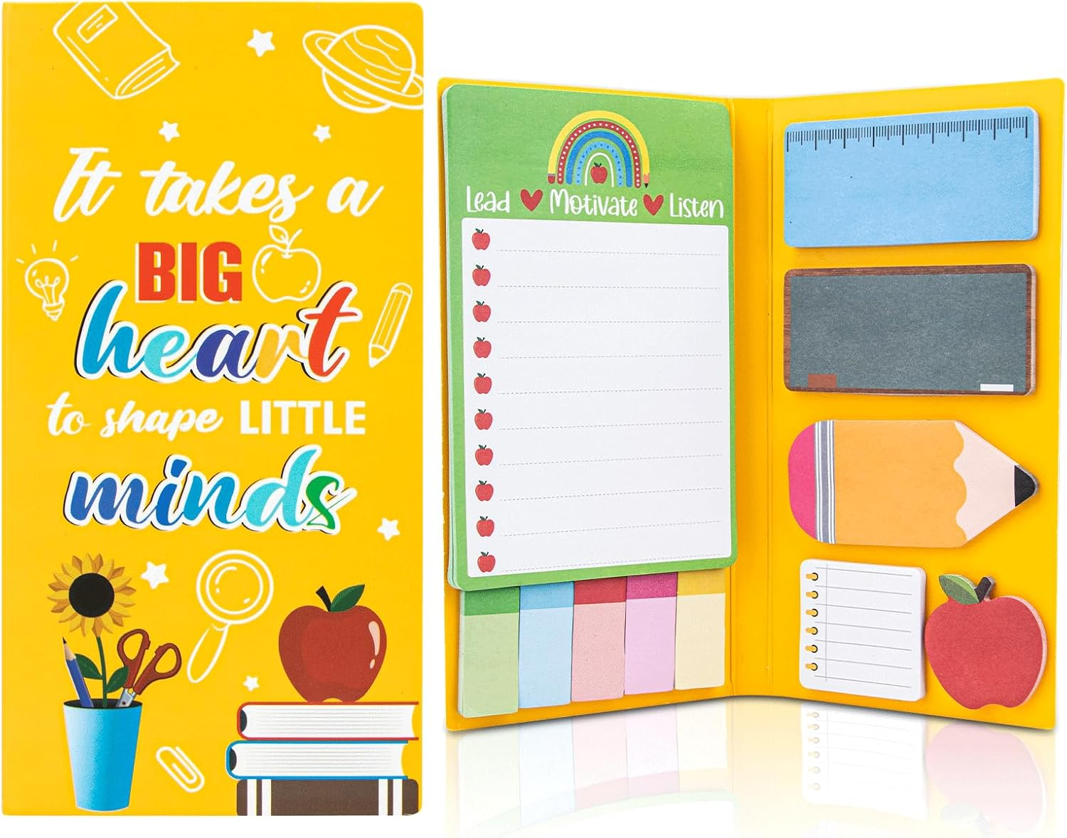 402 Sheets Sticky Notes Set,Multicolor Self-Stick Index Divider Memo,Adhesive Note Pads with PU Leather Cover,Student Essentials Bookmark,Notepad for Teachers Work,Office Stationery Supplies