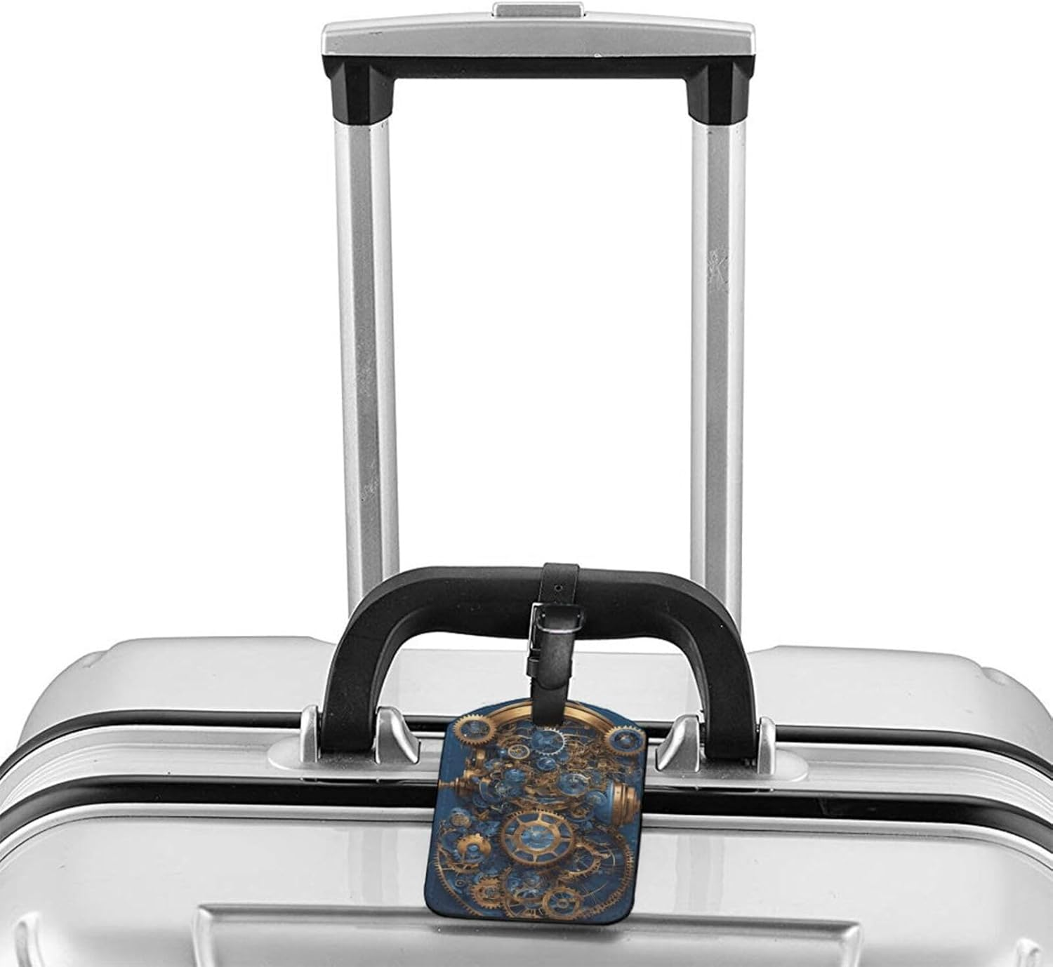 Gears Clock Bronze Century Print 4.3 X 2.76 Inch Cute Tags Elegant Luggage Tags Suitcases Stylish Travel Accessories image number 4