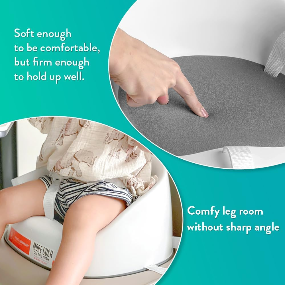 Prince Lionheart Kids Booster Squish Seat, Lightweight Portable Booster Seat, Three-Point & Dual-Strap for Most Dining Chair, Perfect for Kids 18M+ to 5 Years or 60Lbs(Grey) image number 5
