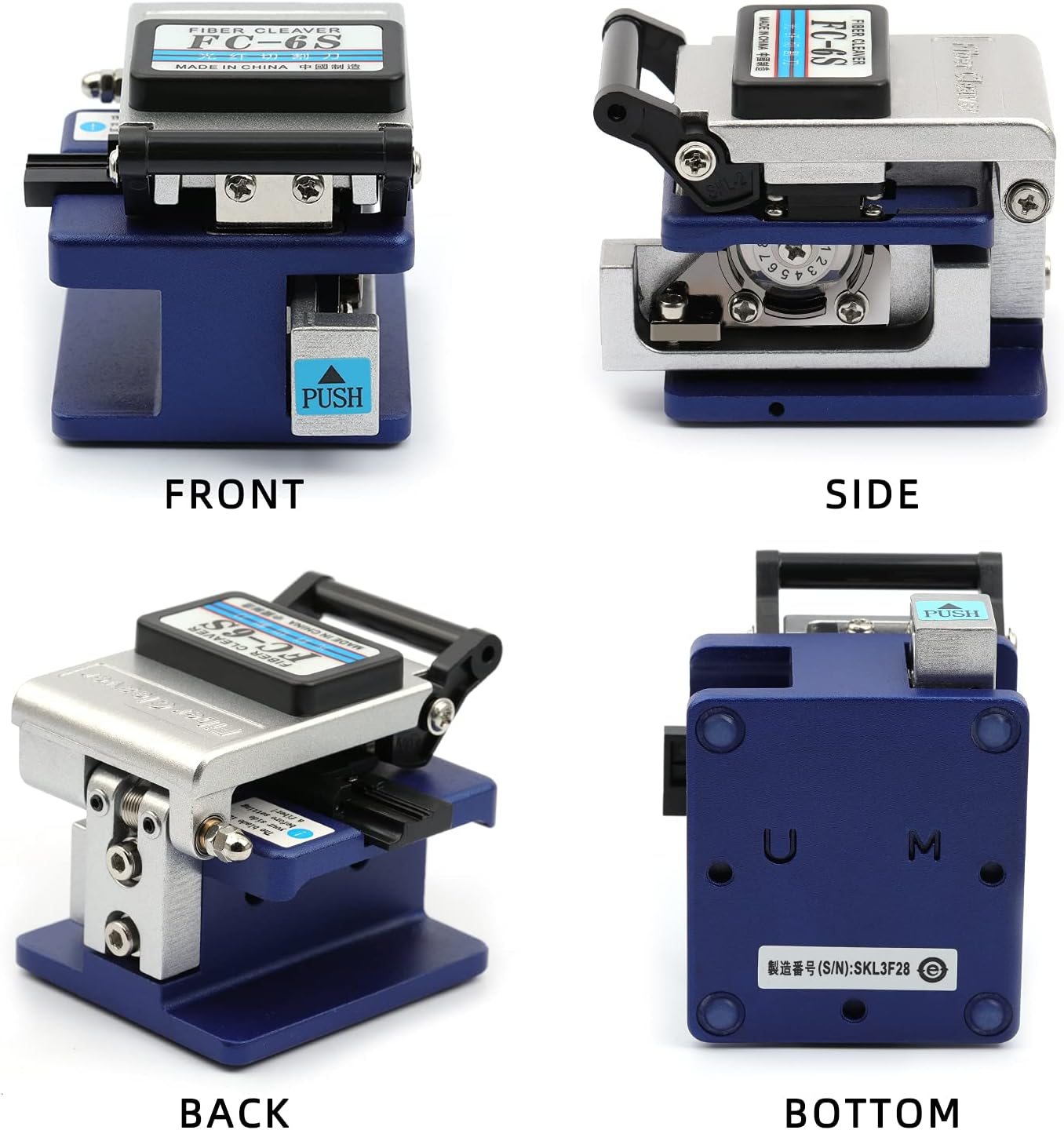FC-6S Optical Fiber Cleaver Stripping Cutter Tools Cleaves for SUMITOMO with 36000 Cleaves and Coating Diameter: 250&Mu;m - 900&Mu;m,12 Position Blade Cold Connection Tool Fiber Equipment Used in FTTH image number 5