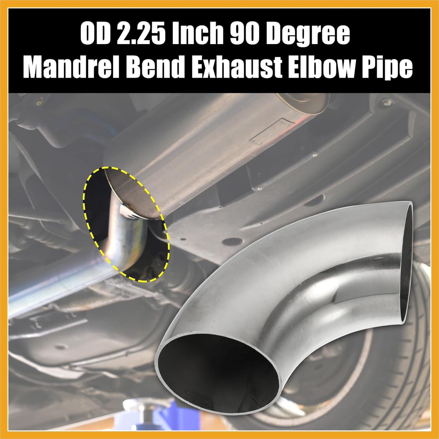 Partuto 2Pcs OD 2.25 Inch 90 Degree 1.5Mm Thickness Mandrel Bend Elbow SS304 Stainless Steel Bend Tube Exhaust Elbow Pipe for Car Modified Exhaust System image number 2
