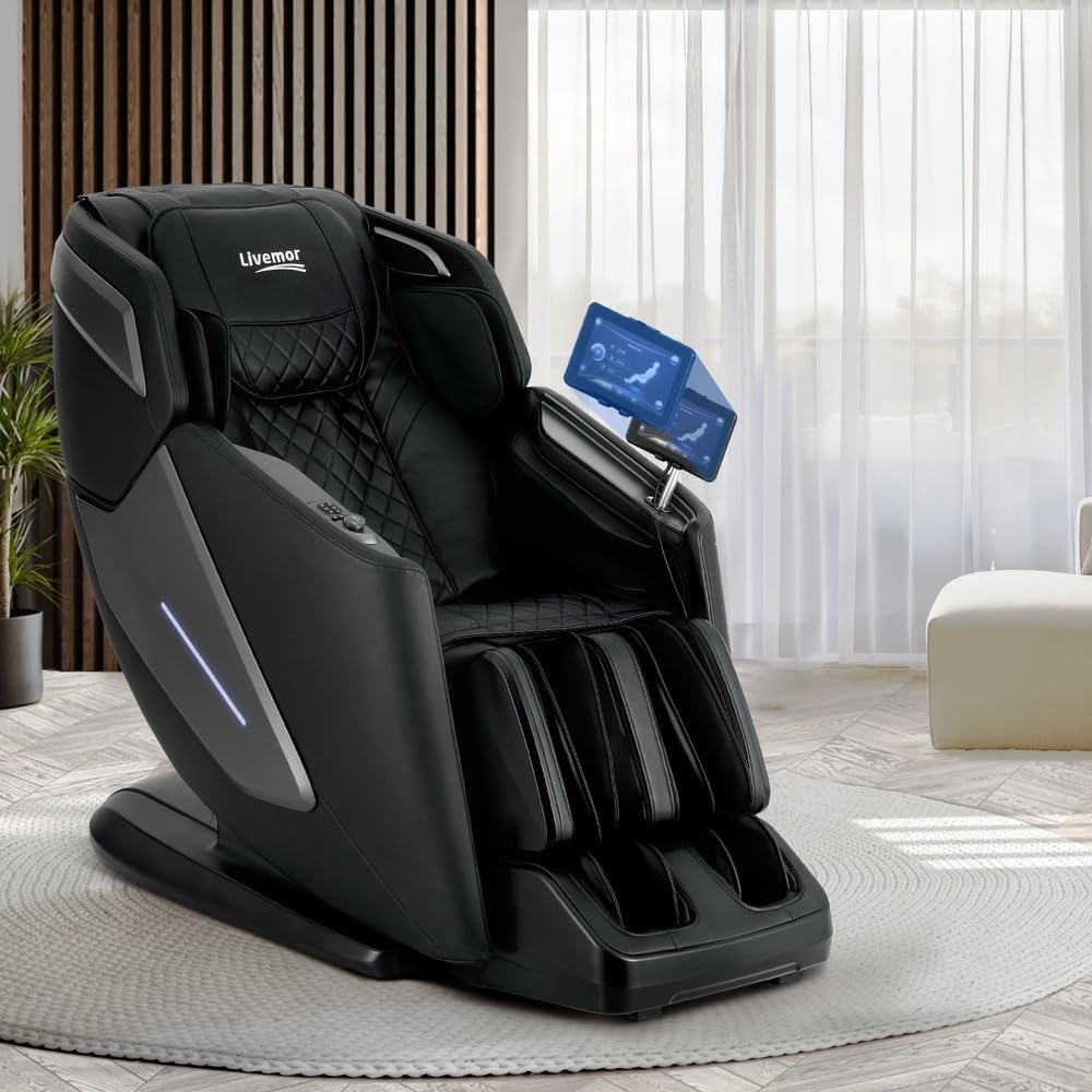 Livemor 4D Massage Chair Electric Recliner Home Massager Black image number 1