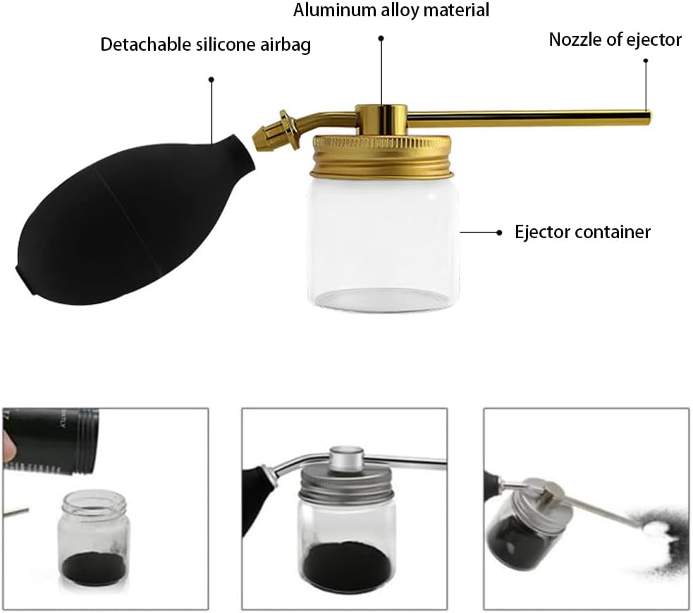 Powder Spray Bottles for Hair Building Fibers - Refillable Hair Fiber Applicator, Portable Salon Styling Tools with Fine Mist Sprayer,Silver - Golden image number 4