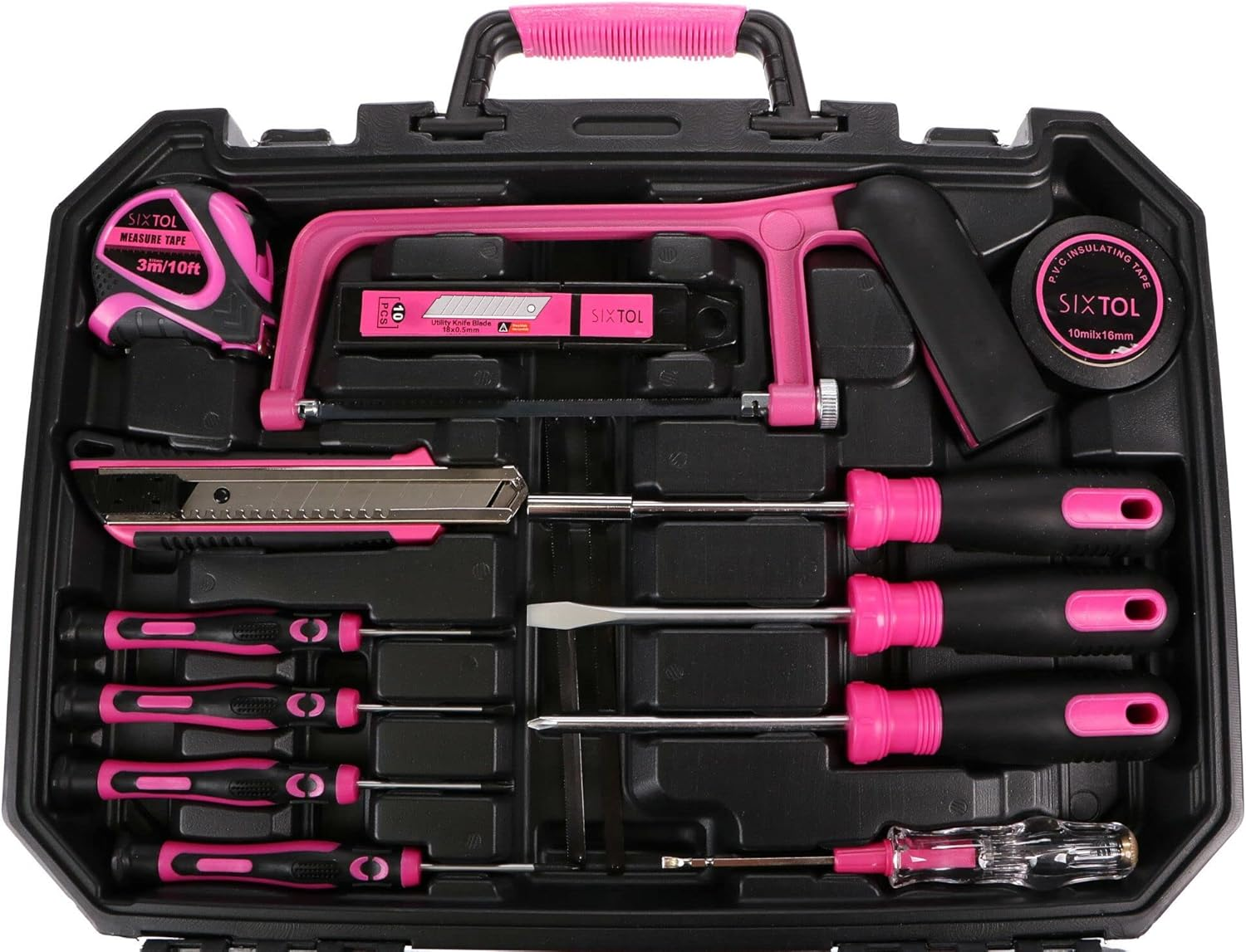 SIXTOL Home Pink 128 Piece Tool Set in a Tool Box image number 2