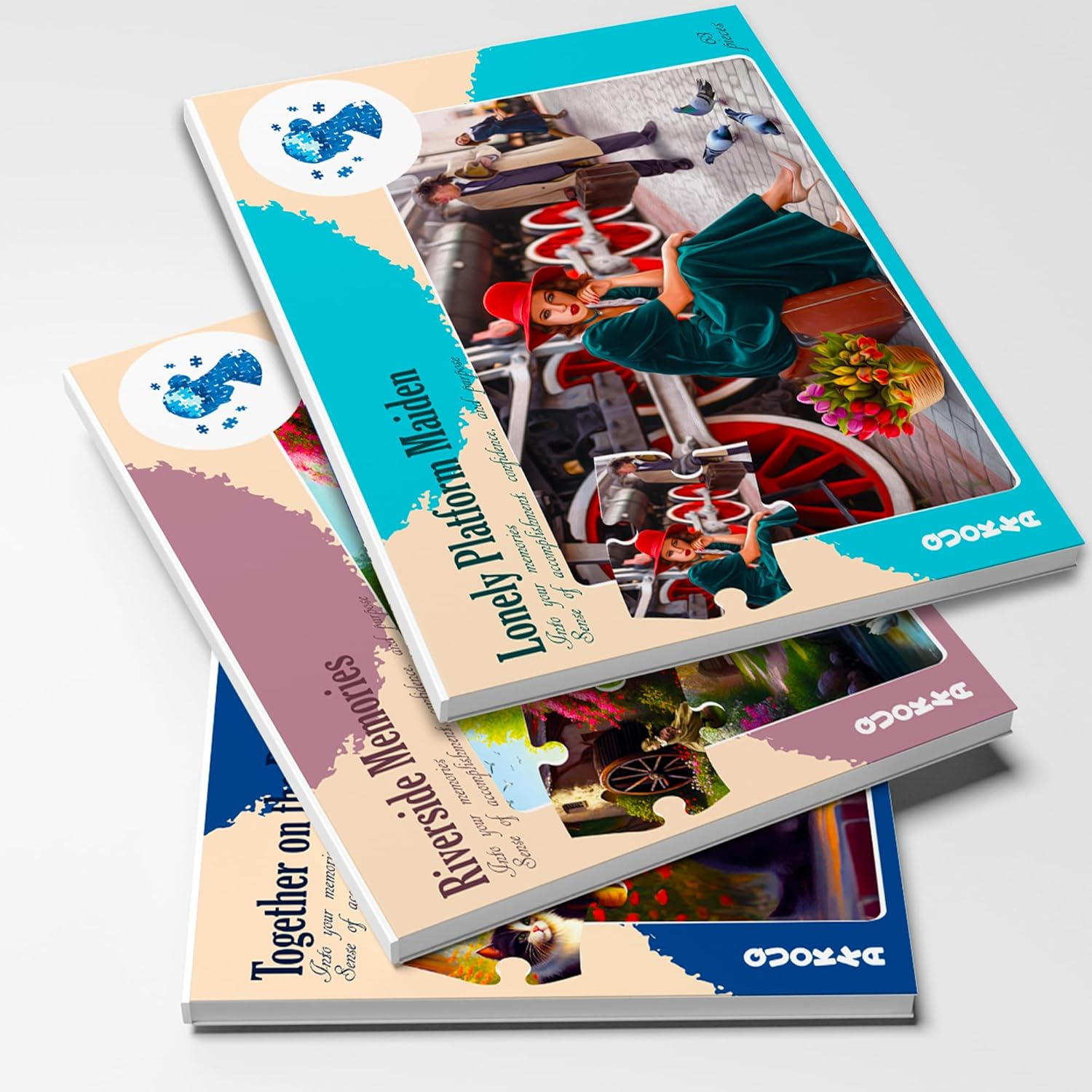 QUOKKA 63 Pieces Dementia Railway Puzzles for Elderly - Riverside, Platform, Animals image number 5