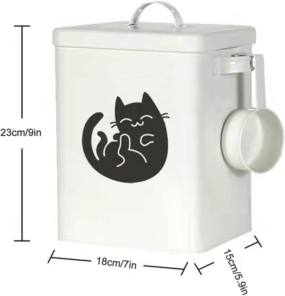 WADY Cat Food Container, Large Capacity Cat Food Storage Container, Airtight Pet Food Organizer for Cats & Dogs, Airtight Dog Food Storage Container (White) image number 4