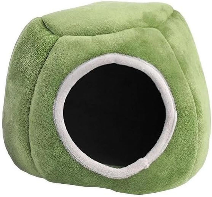 Cozy Soft Plush Tent Bed for Small Animals - Ideal Hideout Cave for Guinea Pigs, Hamsters, Bunnies, Chinchillas, Ferrets & More - Warm Comfort Shelter in Grey/Green