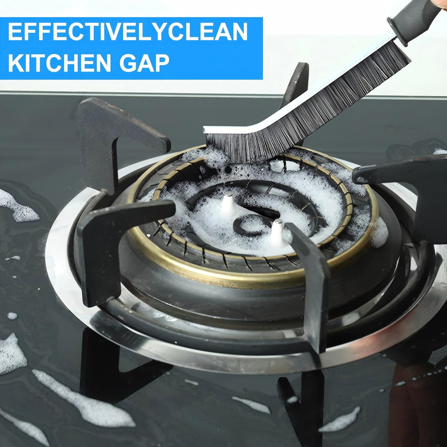 8 Pcs Cleaning Brush, Hard Bristle Crevice Cleaning Brush, Multifunctional Gap Scrub Brush, Home Essentials, Bathroom Cleaner Tools Kits for Household, Kitchen, Window, Faucets, Toilet, Groove, Car image number 4