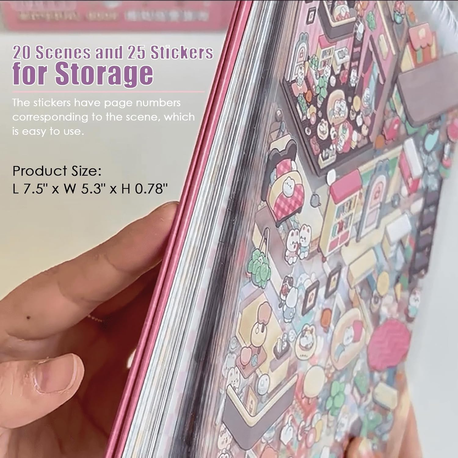 3D Sticker Therapy Scene Book Set, 20 Books with Space Stickers, Storage Spiral Notebook for Adults and Kids image number 1