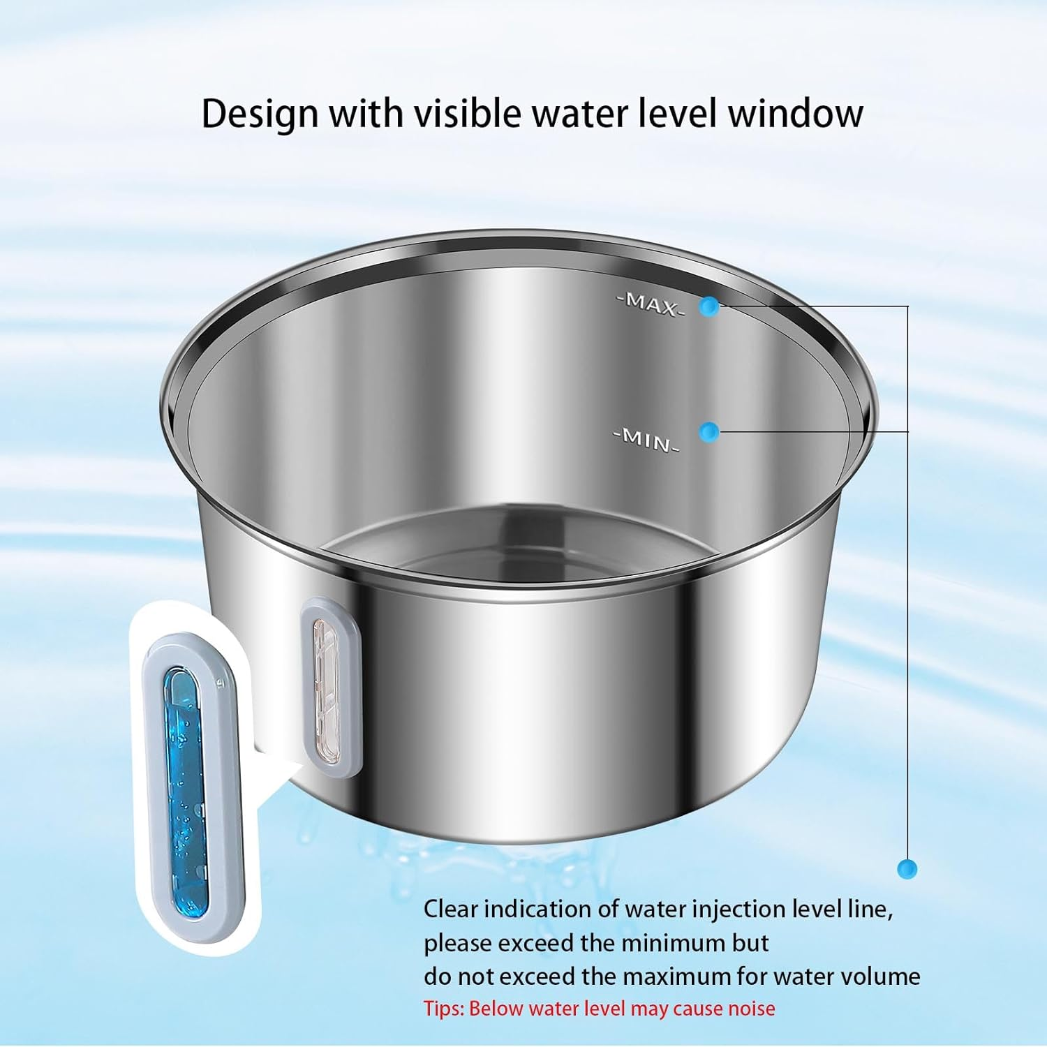 Ofat Home Cat Fountain - Stainless Steel, 108Oz/3.2L Cat Fountain with Water Level Window, Multi-Filter, Silent Pump, Easy to Clean, Provides Flowing Water image number 1