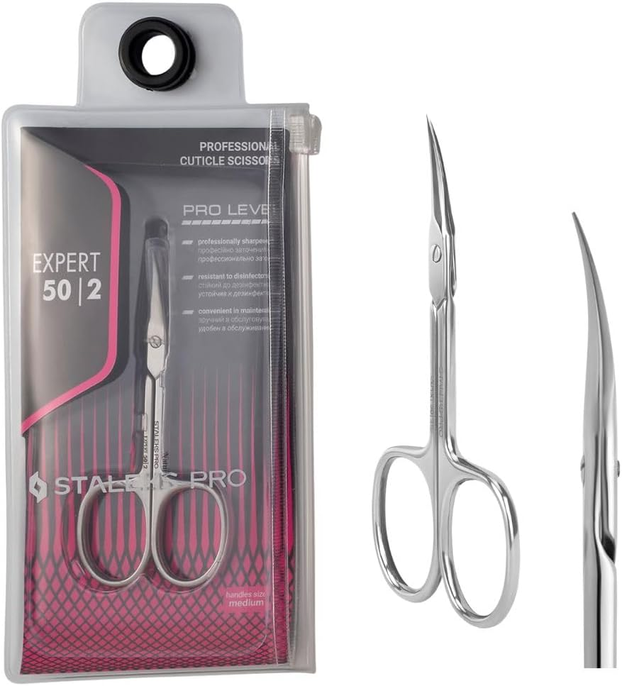 STALEKS PRO Expert SE-50/2 Professional Cuticle Scissors Ergonomic Rings Stainless Steel image number 3