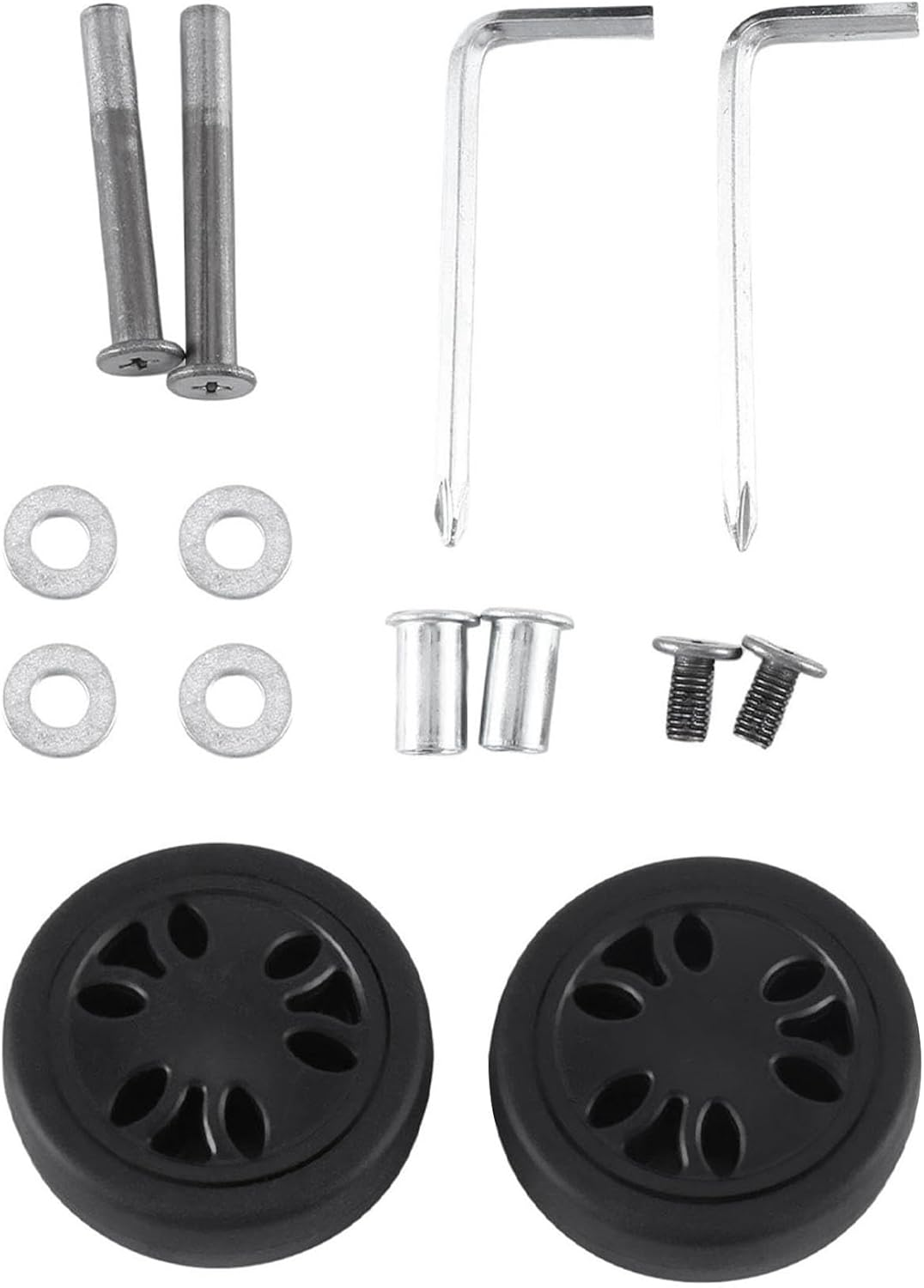 Tuperoymse 1Set 50X15Mm Luggage Wheels Replacement Wheels Luggage Wheel Universal 6Mm 8Mm Replacement Wear