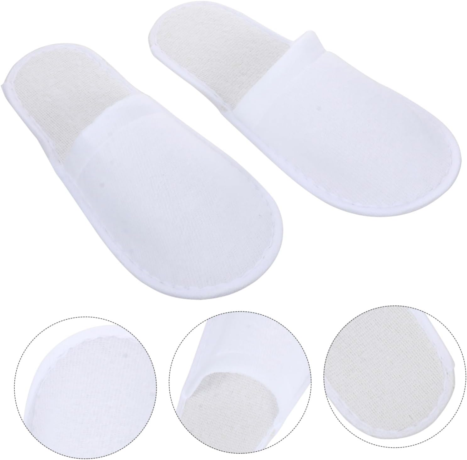 Healeved 24Pairs Double Use Disposable Slippers White Beauty Salon Spa Home Shoes Soft Non-Slip Fleece Indoor Outdoor image number 1