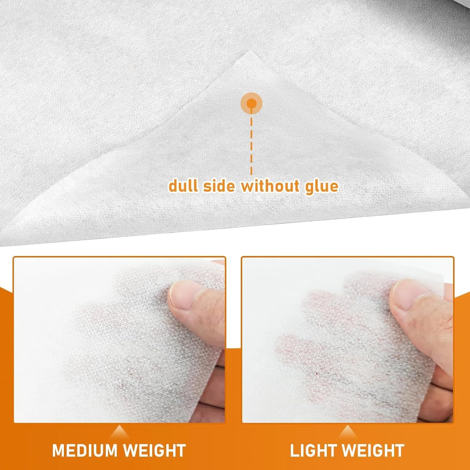 MILIOG Medium Weight White Iron-On Non-Woven Fusible Interfacing, 12" X 30Yd - Single-Sided Polyester Stabilizer for Sewing, Quilting, DIY Crafts, Collars, Cuffs, Dresses & Shirt Plackets image number 1