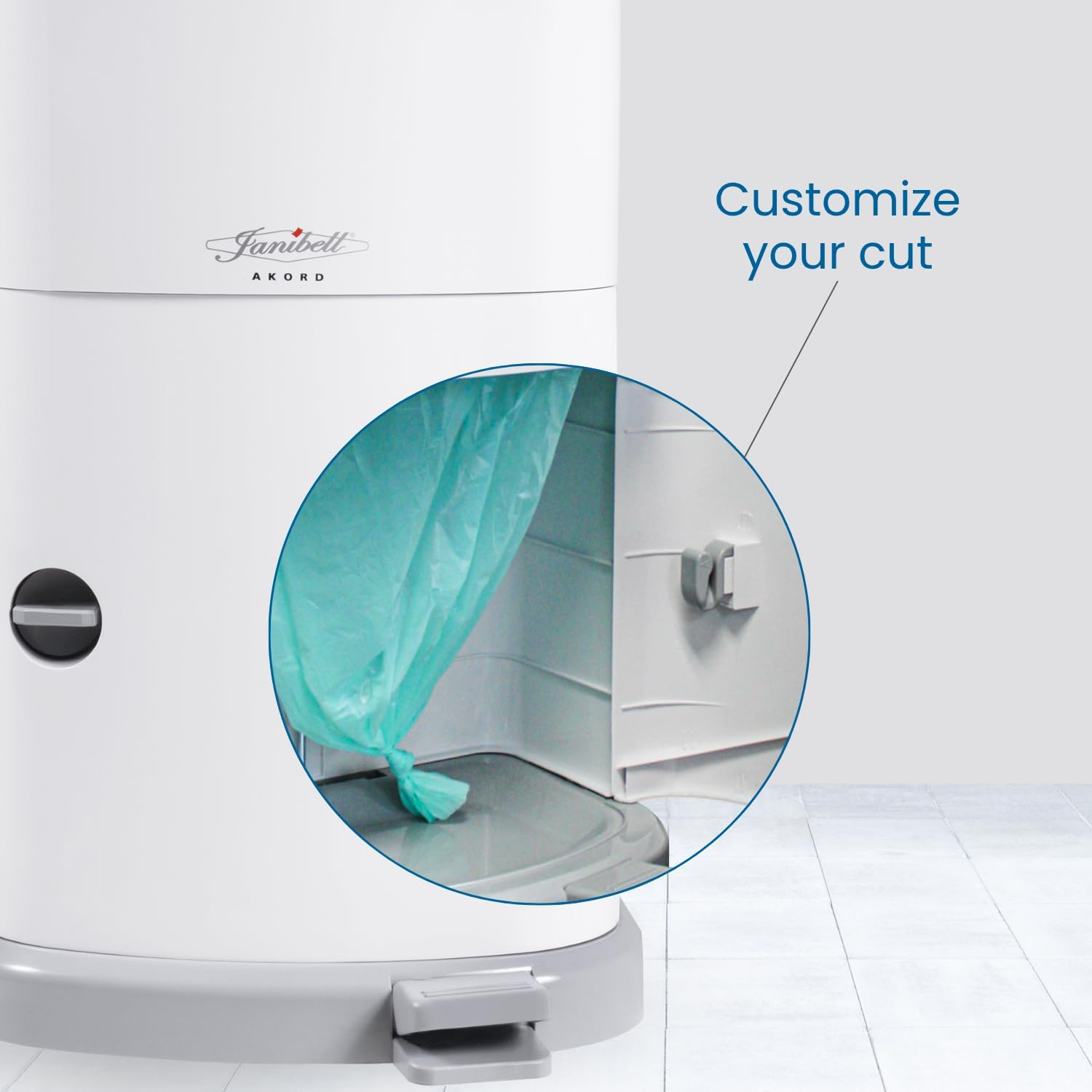 Janibell Akord Slim Adult Diaper Disposal System 7 Gallon Odor Locking Double-Sealed Adult Diaper Pail with Hands-Free Foot Pedal, Holds 22 Large Briefs, Continuous Liner, Durable ABS Resin image number 6