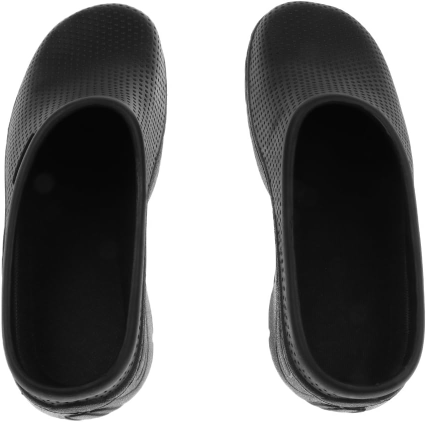 FITYLE Unisex Full Kitchen Clogs Black Chefs Shoes Safety Footwear Garden Slip On image number 3