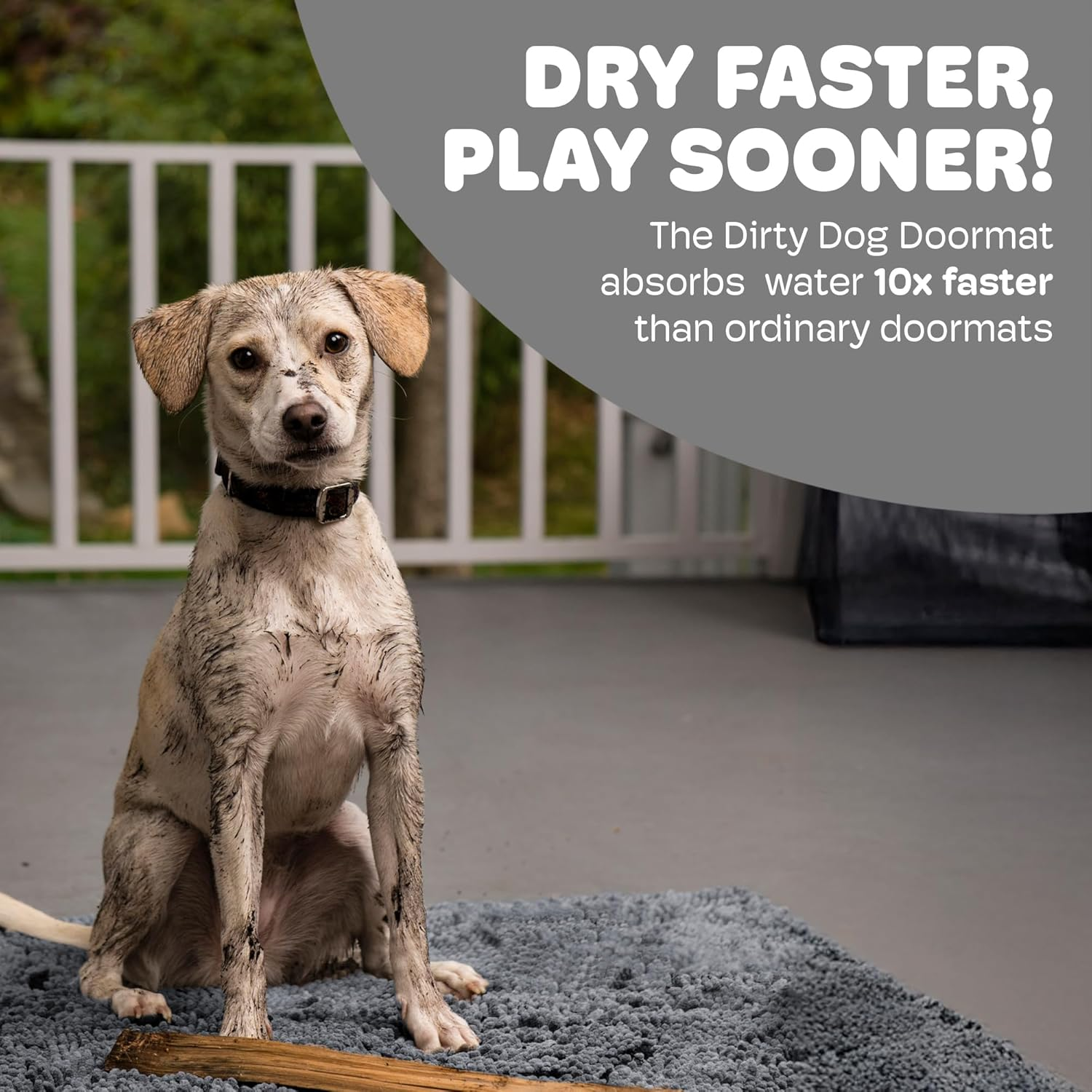 Dog Gone Smart Dirty Dog Doormat, Large, Misty Grey image number 3
