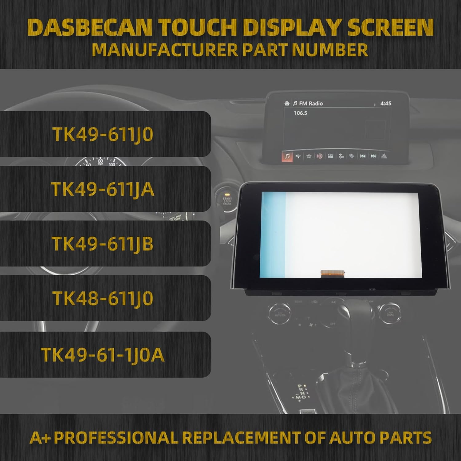 Dasbecan Uconnect 8" Touch Screen Glass Digitizer Navigation Radio Compatible with Mazda CX-9 2016-2018 Replaces# Tk48-611J0,Tk49-611Ja,Tk49-61-1J0A,Tk49-611J0-B image number 5