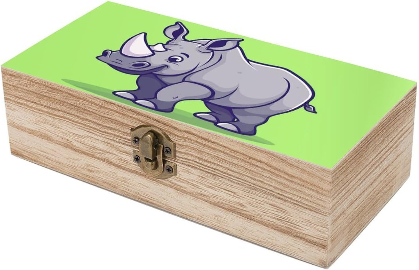 Happy Rhino Wooden Box Wood Wedding Keepsake Boxes with Lids Small Decorative Boxes Lightweight Wooden Memory Storage Box for Crafts Keepsakes Jewelry Photo Letter Storage image number 1