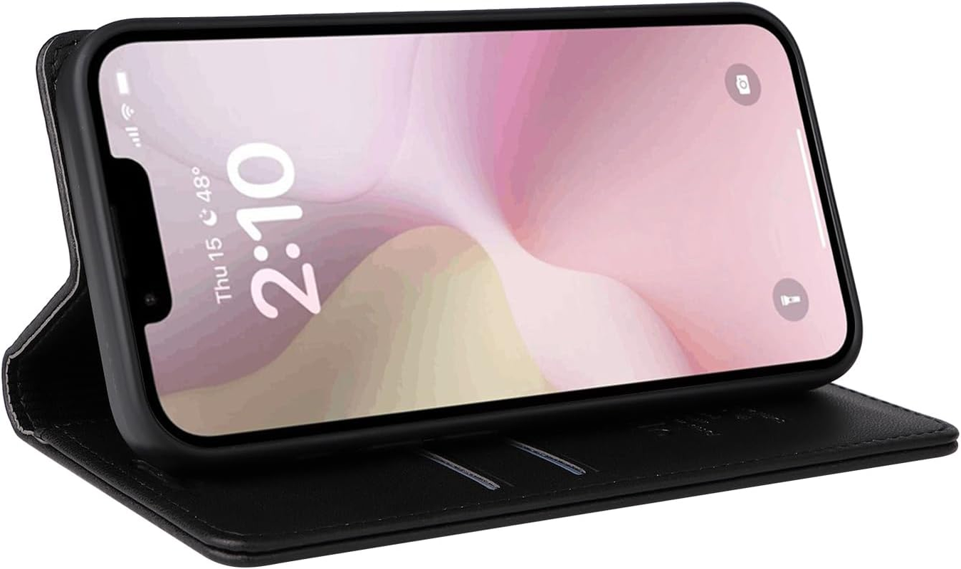 YBFJCE Case for Iphone 16E PU Leather Wallet Cover, Flip Folio Case with Card Holders,Magnetic Phone Cover Compatible with Iphone 16E,Black image number 5