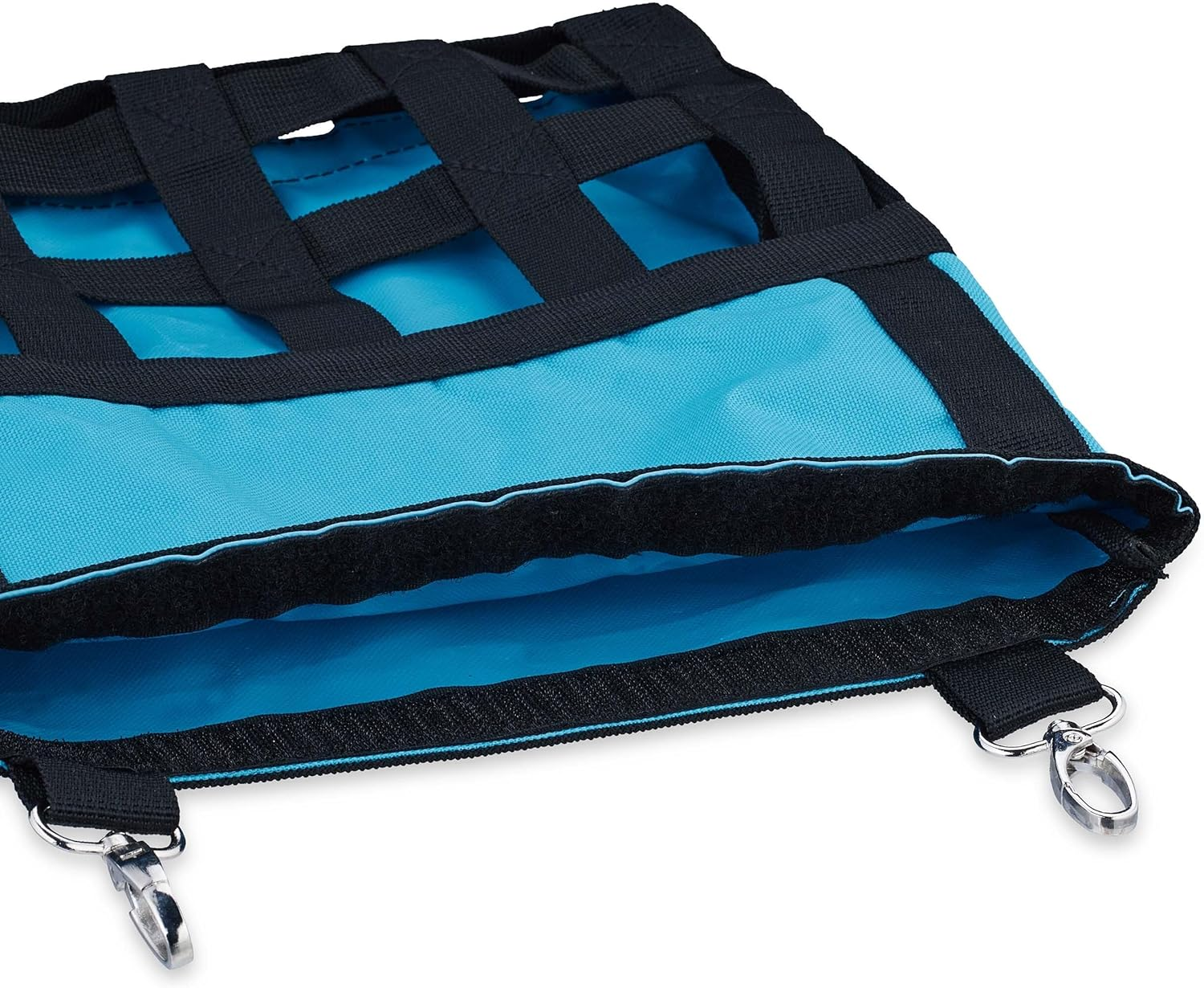 Relaxdays Fabric Hay Bag for Small Animals, H30 X W30 Cm, for Rabbits, Guinea Pigs, Hamsters, Blue/Black image number 5