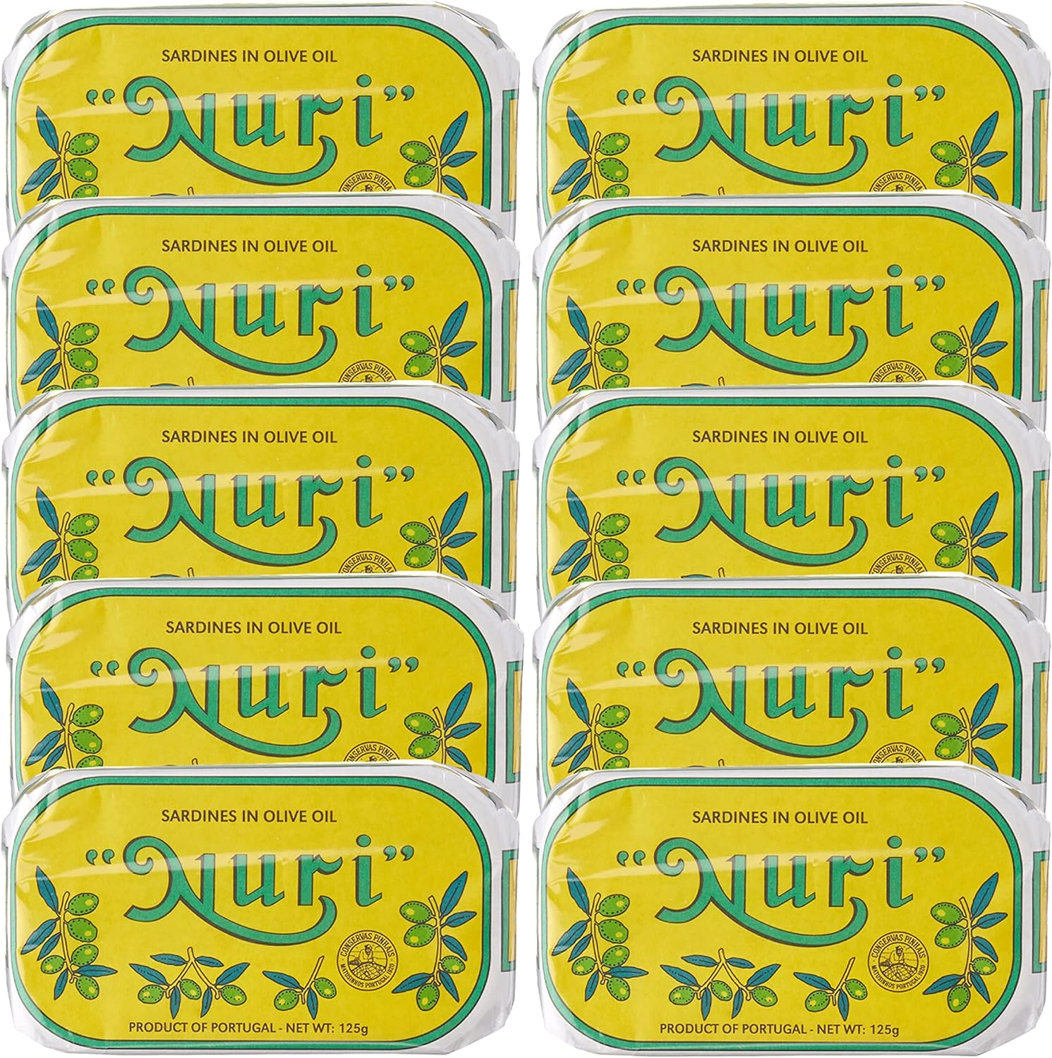 10 Pack NURI Portuguese Sardines in Olive Oil - (125 Gram Tins) (Olive Oil 10 Pack) image number 3
