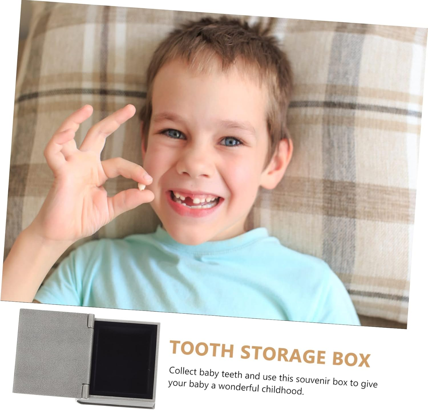 HANABASS Tooth Boxes and Milk Teeth Containers for Kids Vintage Treasure Chest Design 2Pcs Pack and Hair Preservation image number 5