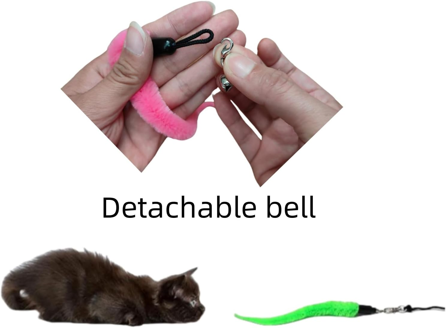 10 Packs of Worm Cat Toy Filling, Colorful Interactive Teasing to Replace Indoor Cats and Kittens image number 6