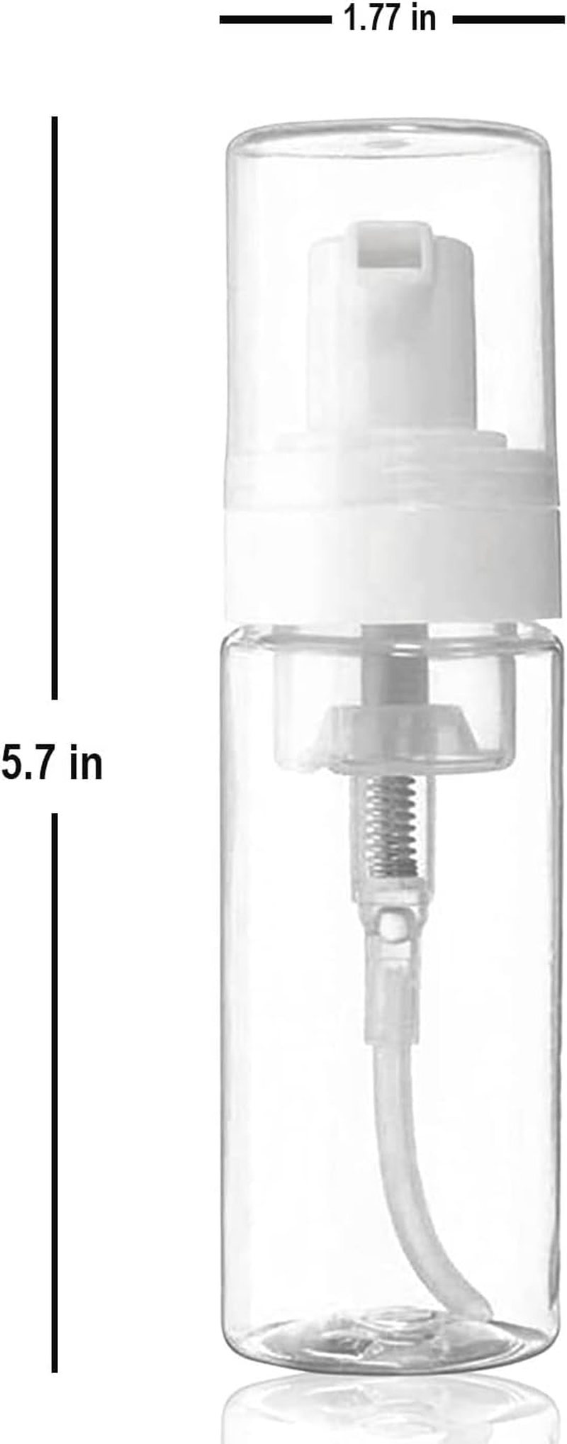 3-Pack Travel-Sized Foaming Pump Bottles - Empty Foaming Liquid Soap Dispensers - for Refillable Travel Hand Soap Shampoo Foaming Castile Cosmetics - BPA Free (100Ml/3.3Oz) (Clear) - Clear image number 5