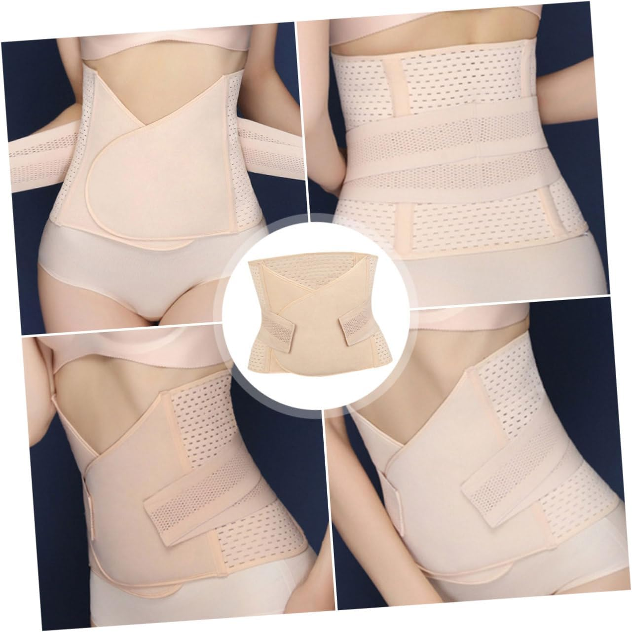 SHERCHPRY Postpartum Belly Band Recovery Wrap Tummy Control Shapewear Breathable Mesh Girdle Support Belt for C Section and Natural Birth Khaki