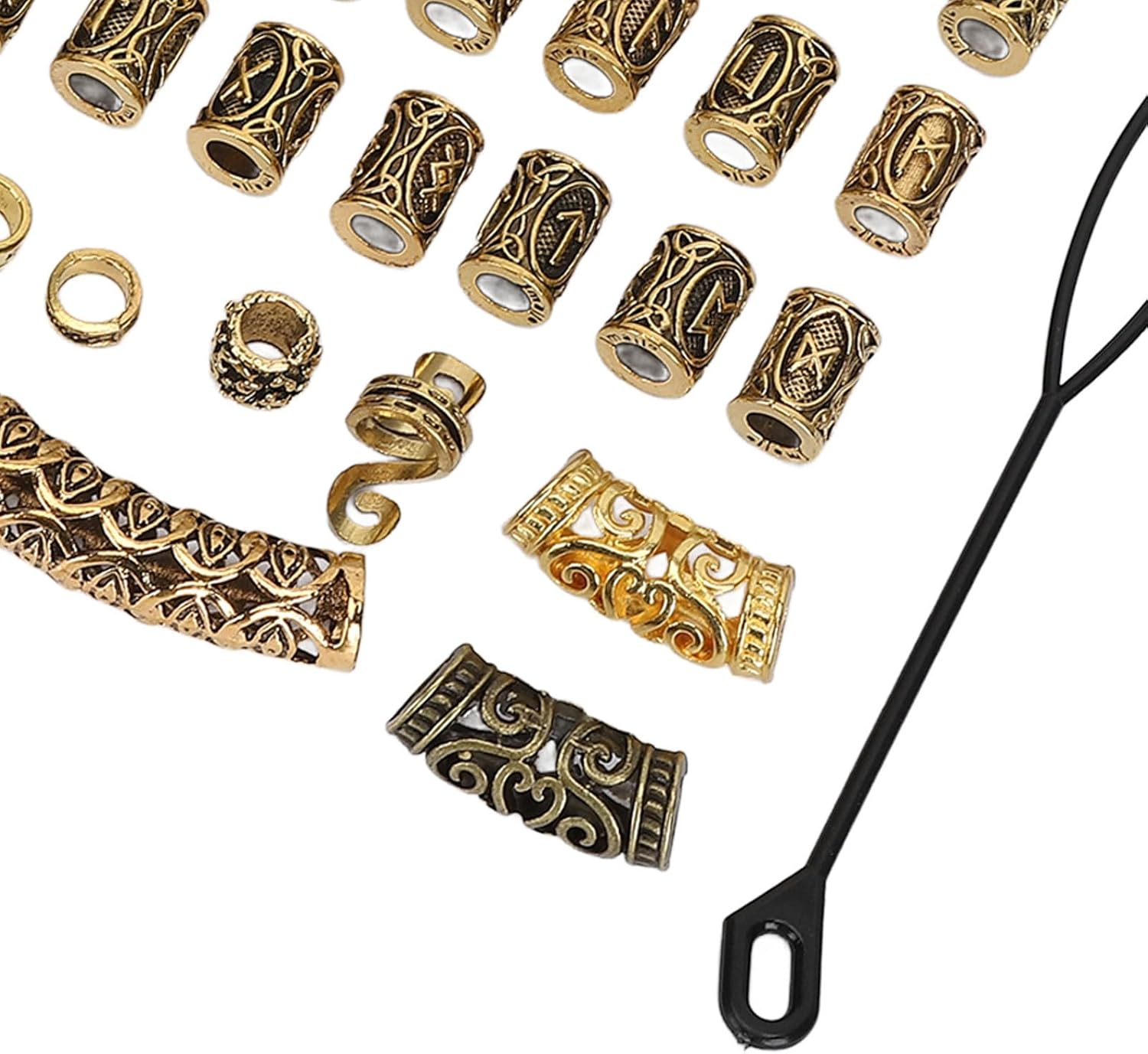 Hair Jewelry Rings, Dreadlocks Bead Decoration, 110 Pcs Adjustable Braids Rings Cuffs Jewelry, Alloy, for Hair Braiding Jewelry Coils, Wedding, Parties, Film Exhibitions