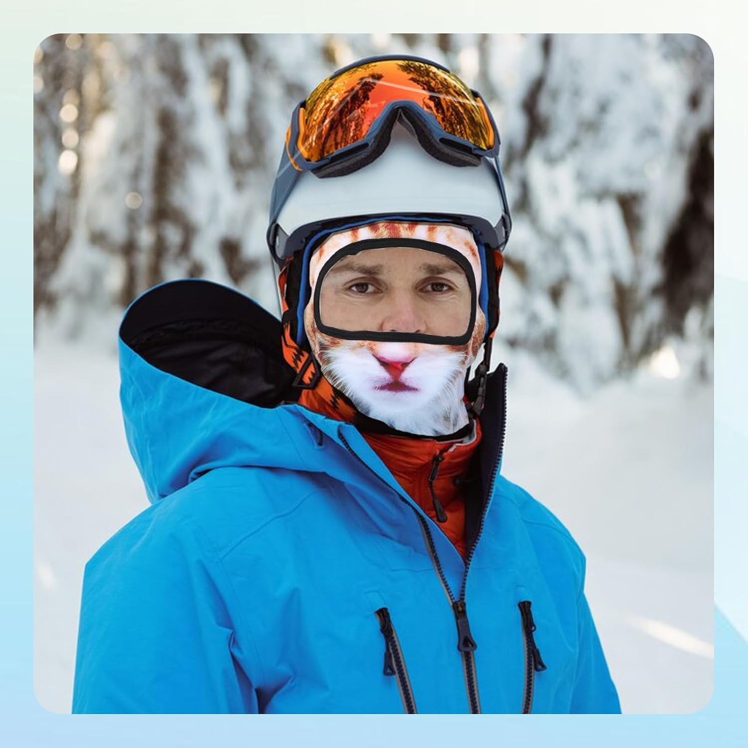Mikovivi 3D Cat Ski Balaclava Sheisty Face Mask with Ears, Funny Animal Face Mask Balaclava Parties Music Festivals Outdoor Supplies image number 6