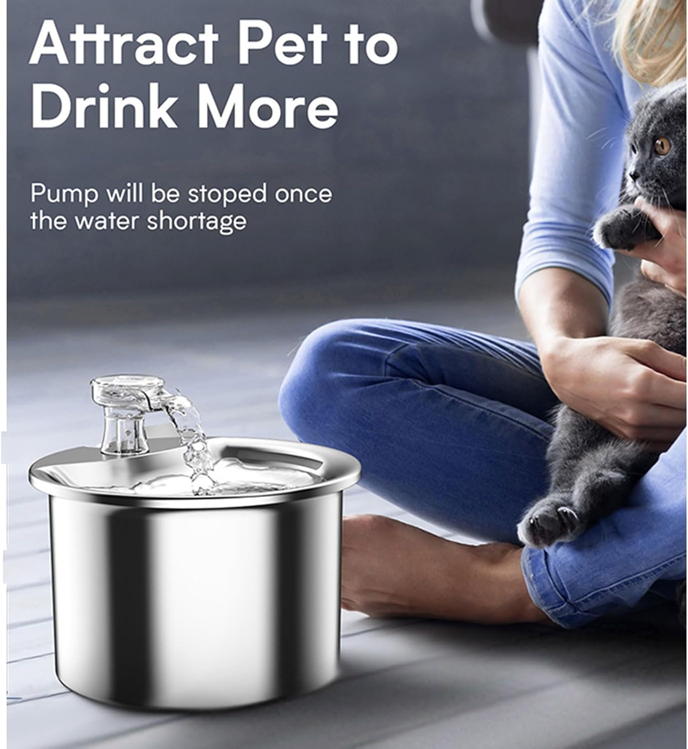 Dog Water Bowl Stainless Steel Smart Pet Water Dispenser Circulation Filtration Automatic Cat Water Fountain Large Capacity Ultra-Quiet Cat Fountains Pet Bowl image number 2