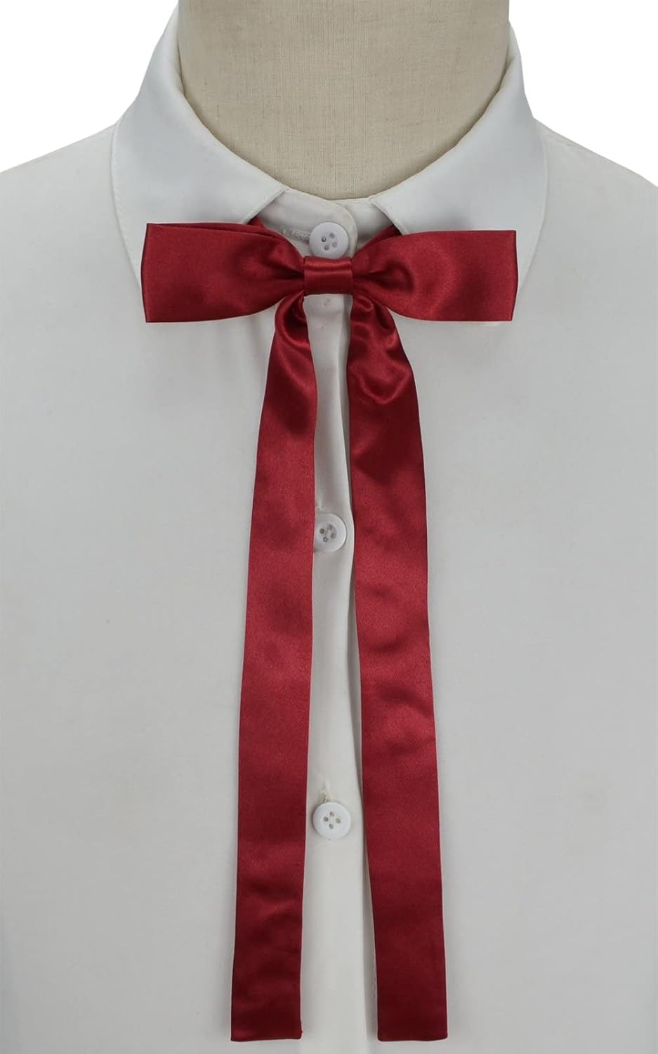 AUSUAYA Women Long Pre Bow Tie, Adjustable Ladies Western Satin Neck Ties for T-Shirt Decoration Valentine'S Gift GB-WT-01 image number 1