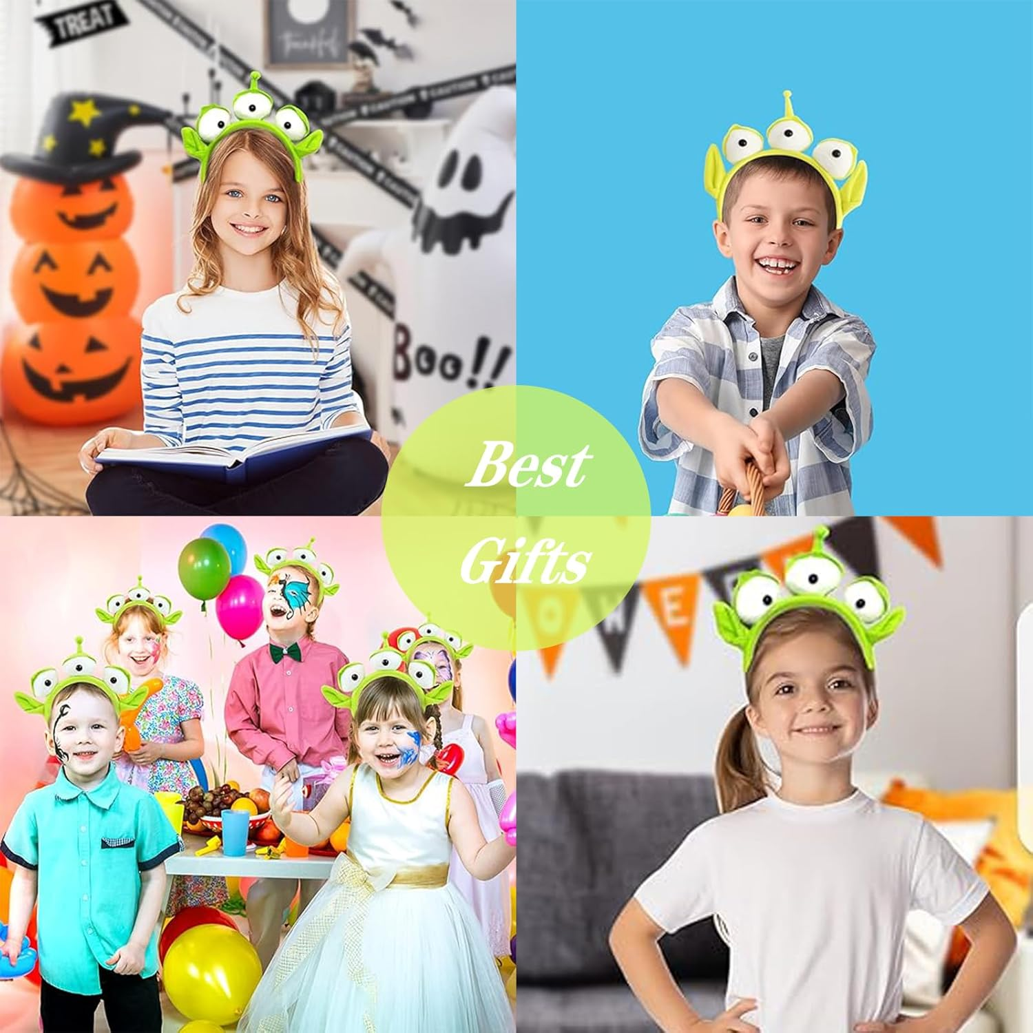 Alien Headband, Alien Headband Kids, Alien Eyes Headband Accessories for Cosplay Themed Party for Halloween Carnival Fancy Dress Costume, Alien Costume Head Wear for Adult Kids image number 3