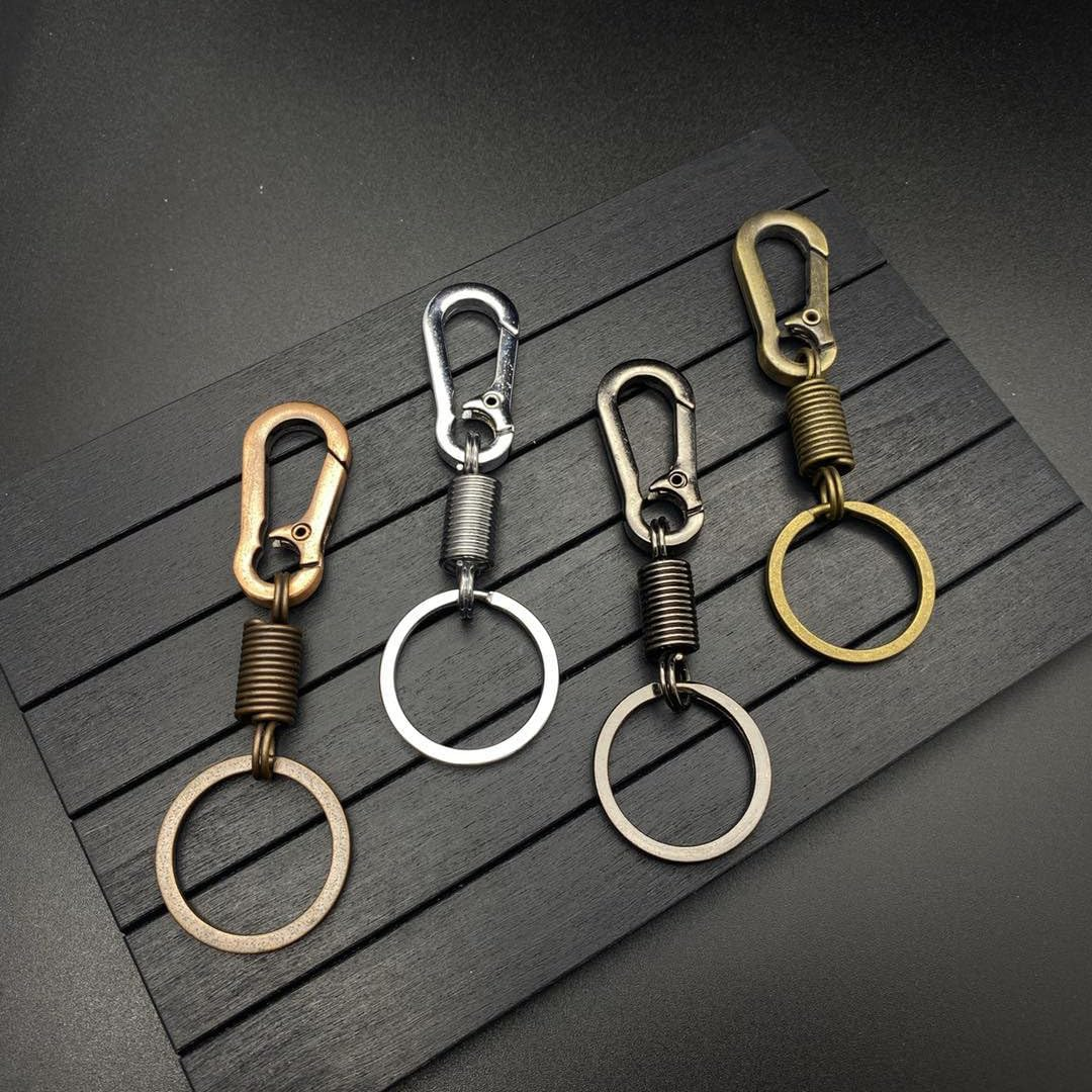 Car Spring Metal Keychain Clip Keyring, Retractable Key Ring Chain Holder Keychain, for Most Cars image number 2