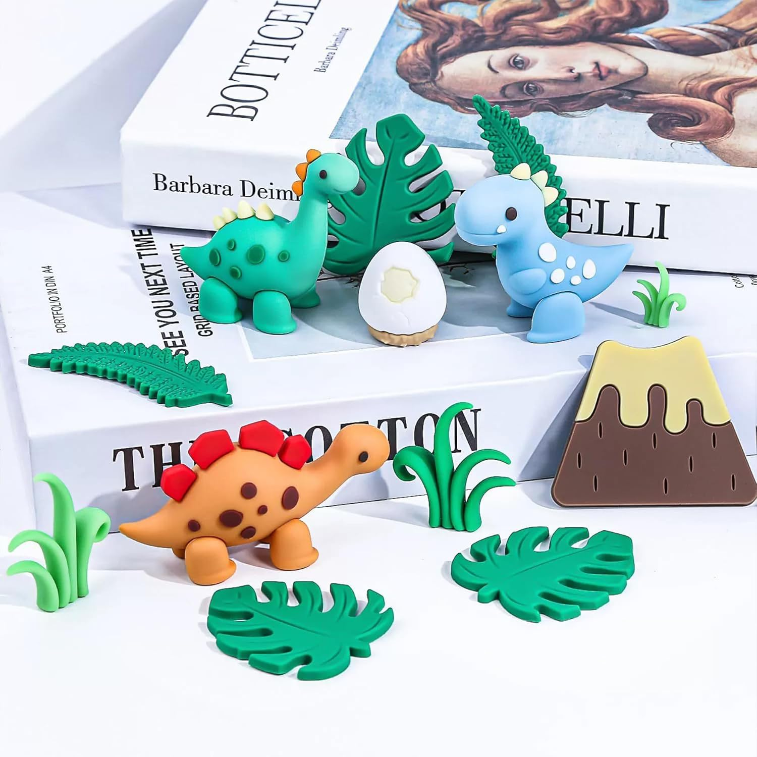 15 Pcs Dinosaur Cake Decorating Kit; Kids Birthday Party 3D Dinosaur Cake Topper Decoration Accessories image number 3