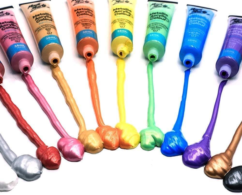 Mont Marte Metallic Acrylic Colour Paint 12-Pieces Set, 36 Ml image number 2