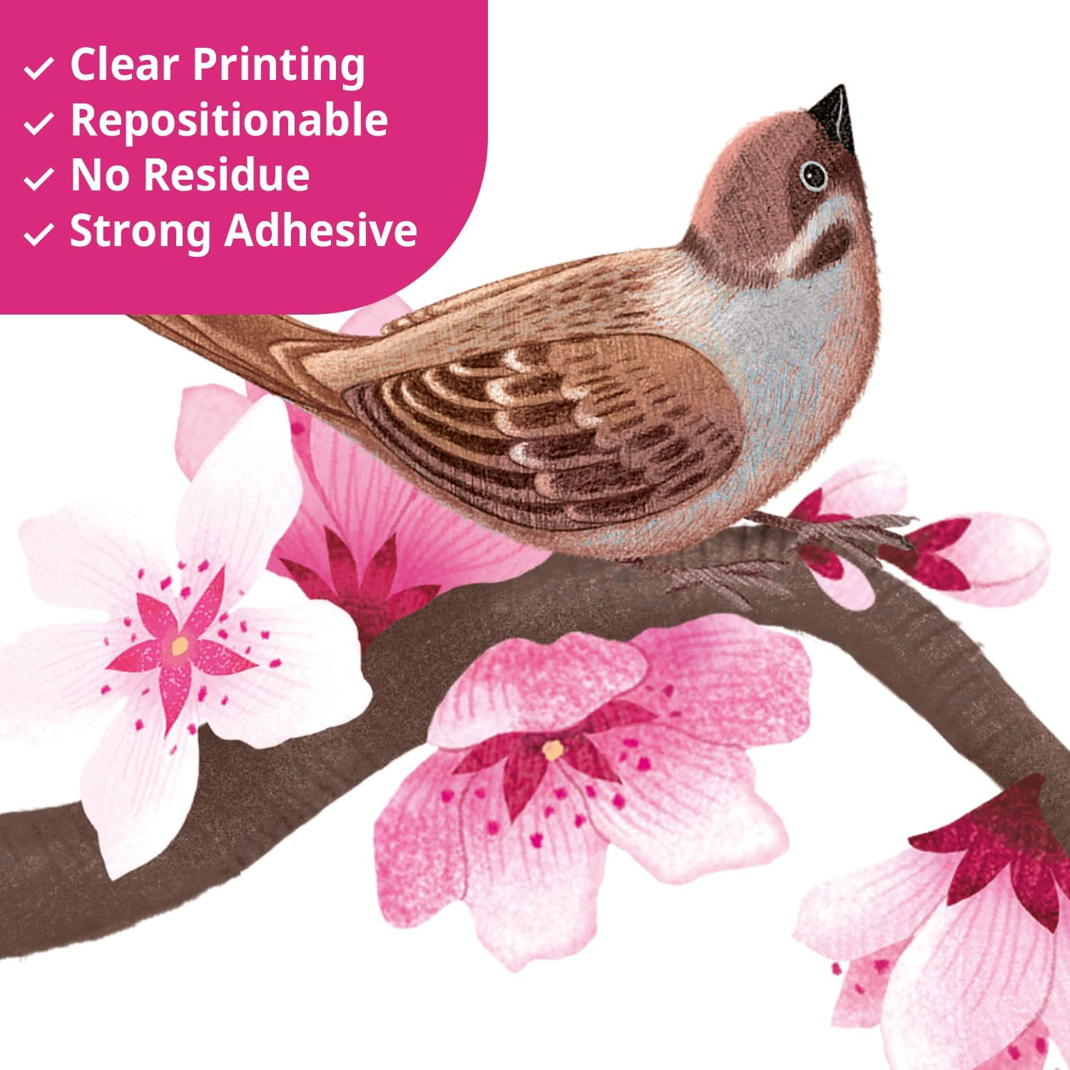 DECOWALL SG4-2306 Cherry Blossom Tree Wall Stickers Decals