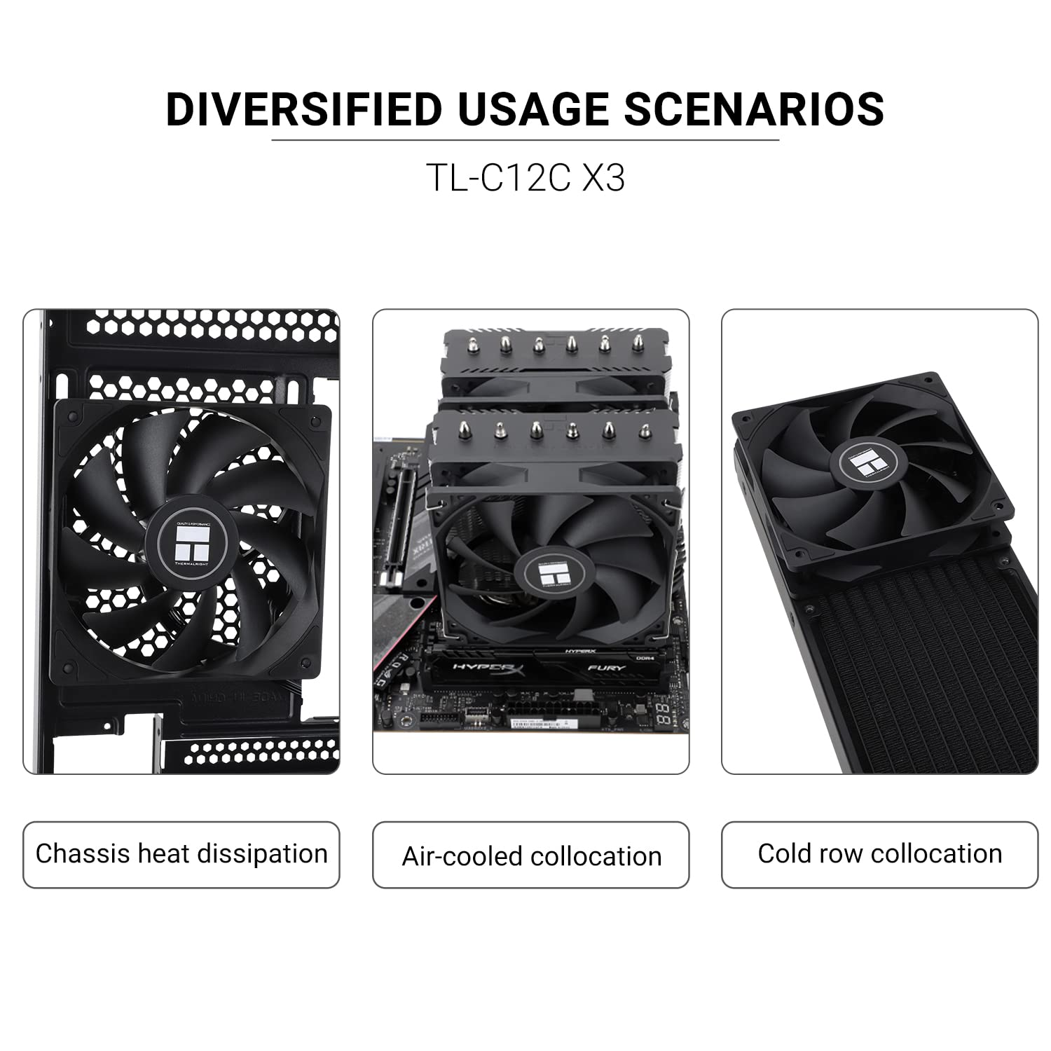Thermalright TL-C12C X3 CPU Fan 120Mm Case Cooler Fan, 4Pin PWM Silent Computer Fan with S-FDB Bearing Included, up to 1550RPM Cooling Fan（3 Quantities） - Tl-C12C X3 image number 2