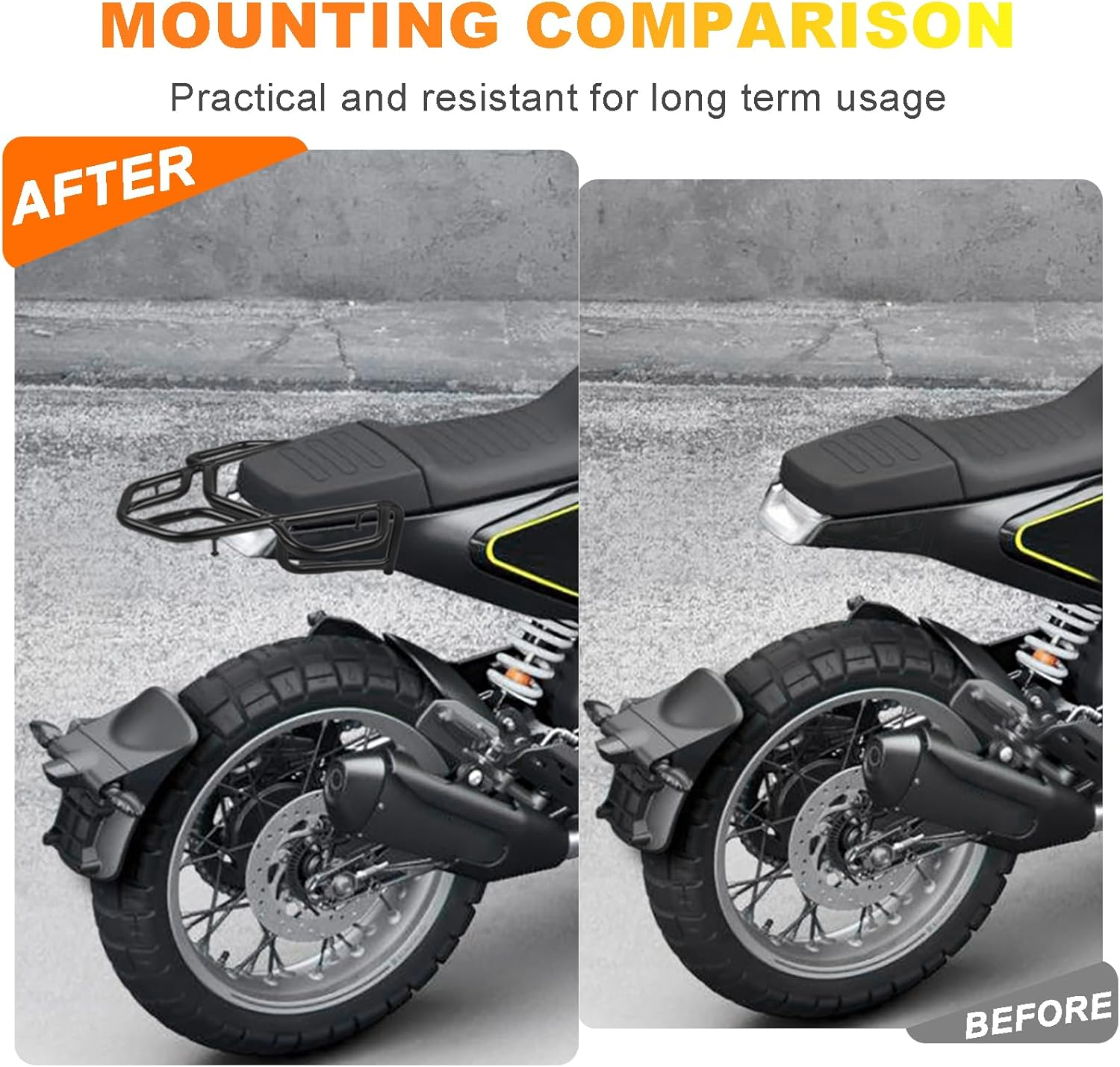 Motorcycle Rear Rack Luggage Rack Cargo Storage Carrier for Husqvarna SVARTPILEN VITPILEN 401 2018-2021 SVARTPILEN 125 2018-2023 SVARTPILEN 125 2021-2023, HJHU01 image number 6