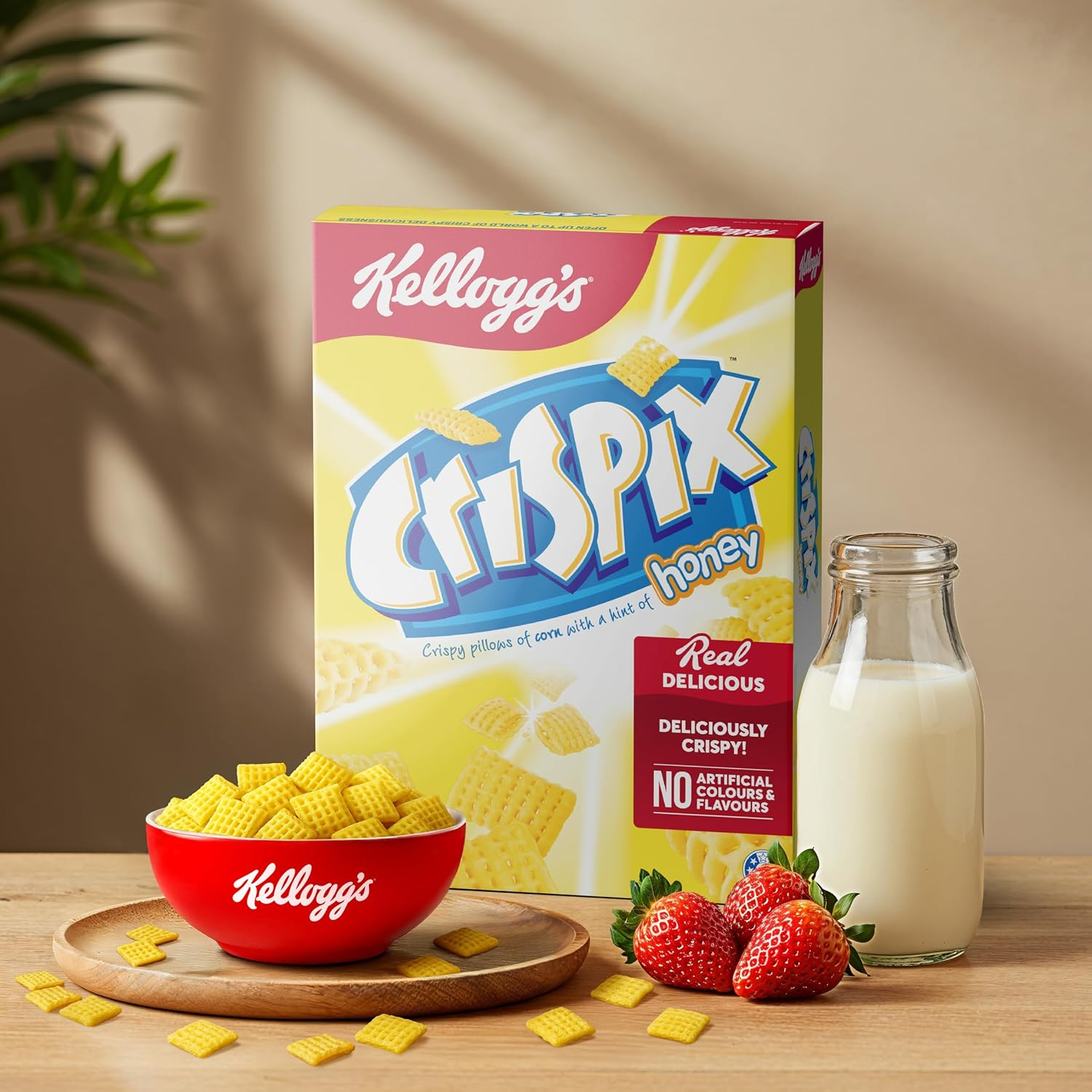 Kellogg'S Crispix Honey Pillows Breakfast Cereal, 460G image number 2