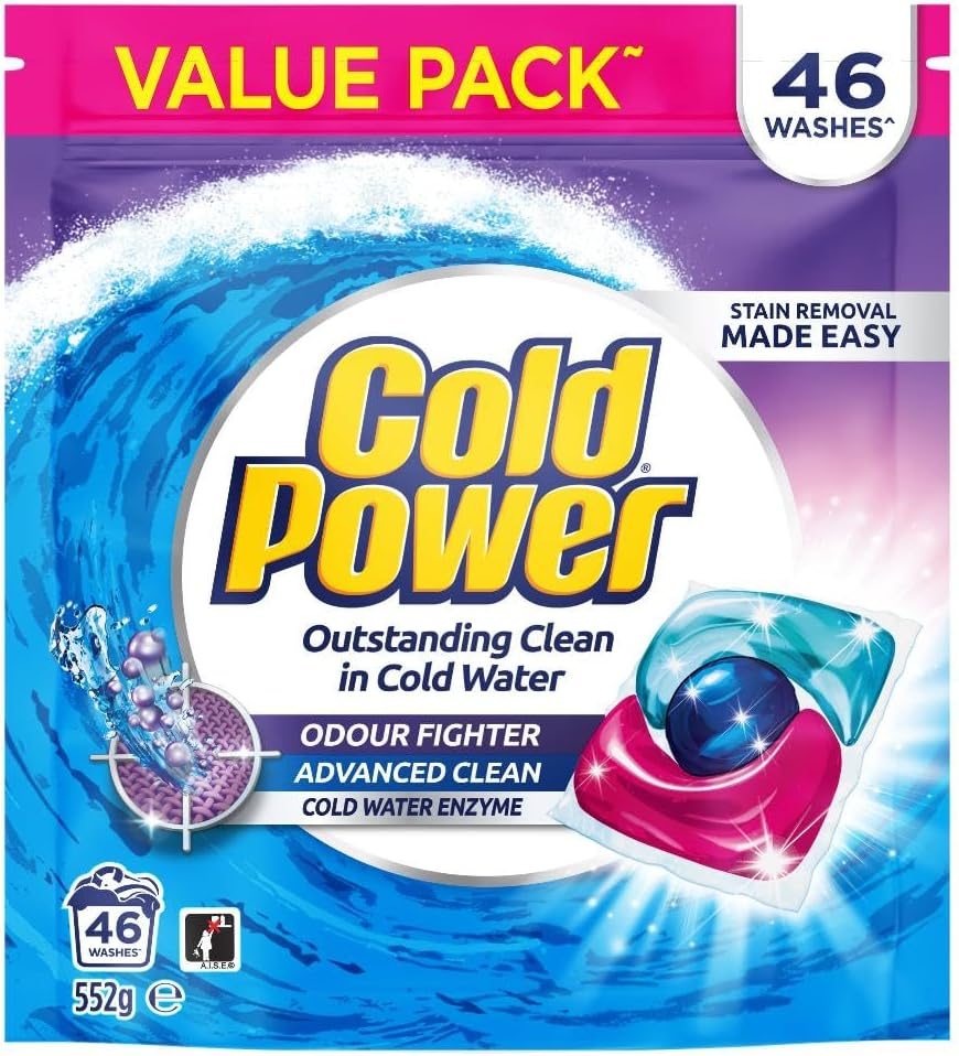 Cold Power Triple Odour Fighter Laundry Detergent Capsule (46 Washloads) image number 1