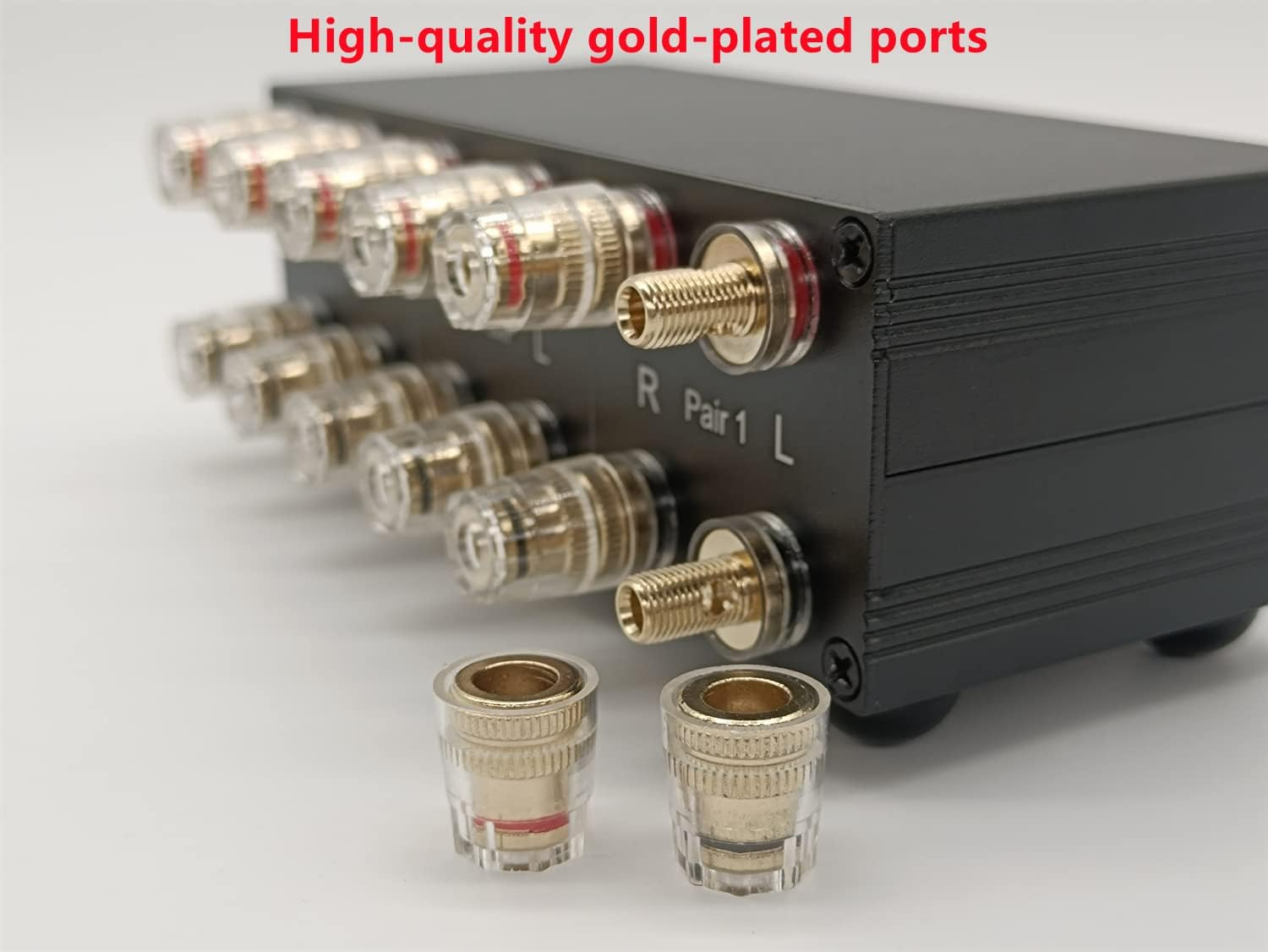 Premium 2 Zone Speaker Selector Switch Box, 2 Way Stereo Audio Speaker Switcher Distribution Box for Multi-Channel High Powered Amp a B Switches -SOLUPEAK SP2 image number 2