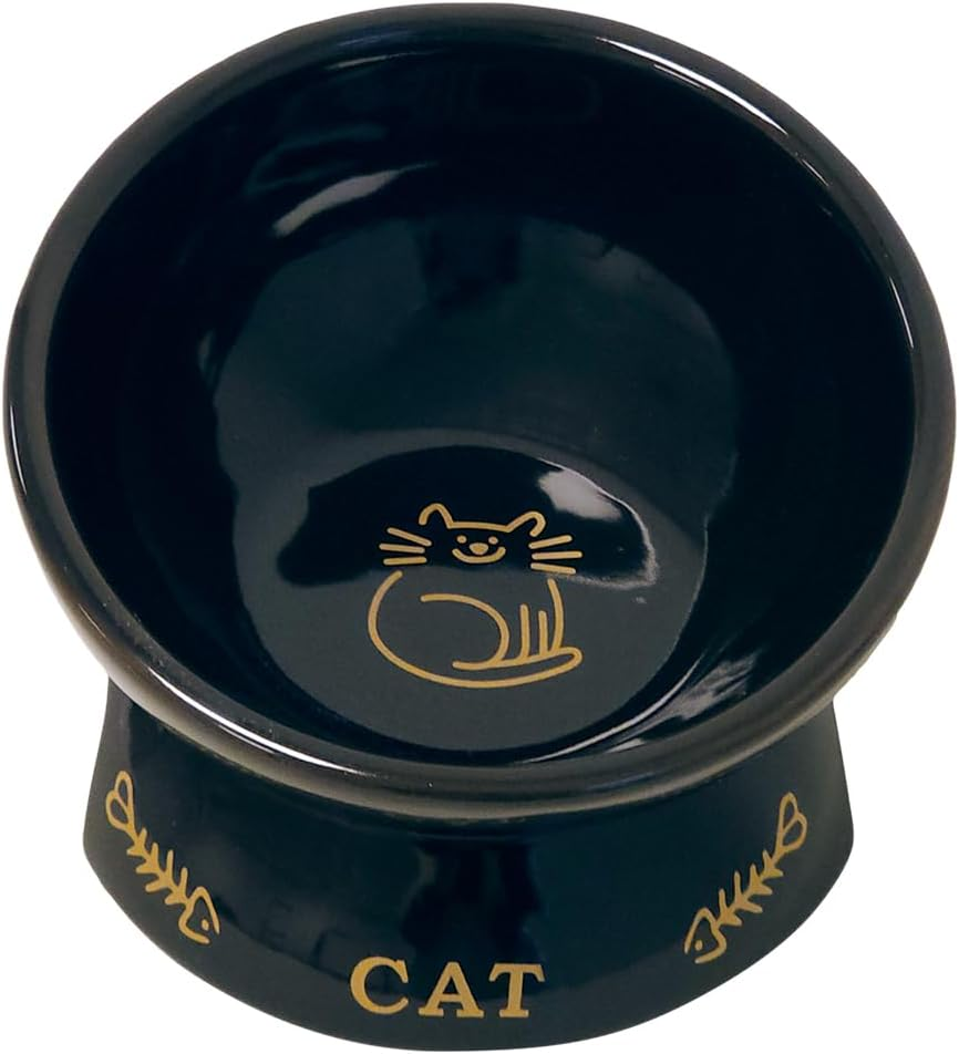 Nobby Golden Cat Ceramic Bowl Raised Black Diameter 13.5 X 9 Cm 250 Ml image number 1