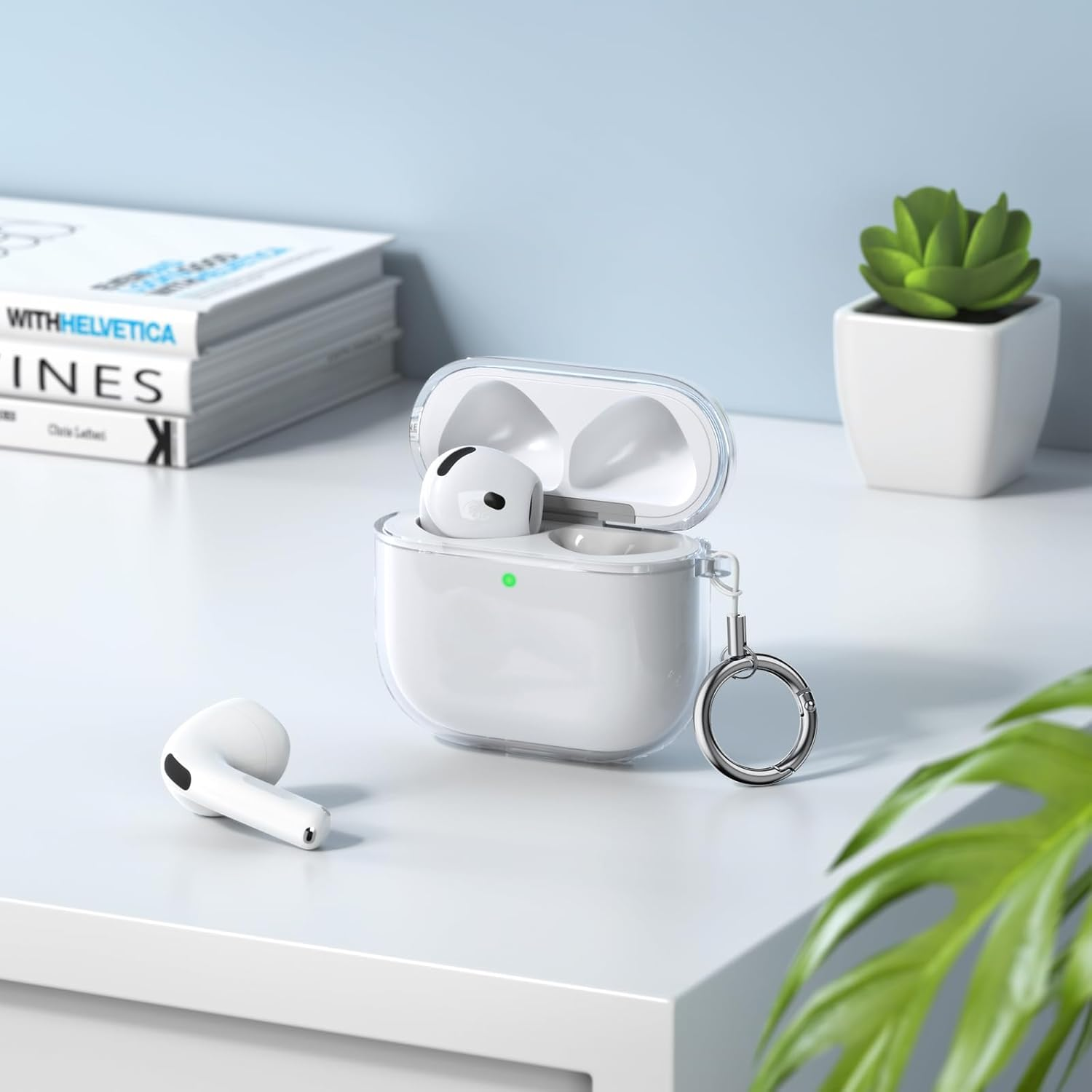 Leonids Case for Apple Airpods 4 Cover, Anti-Scratch TPU Clear Case with Key Chain for Apple Airpods 4(Not Fit for Airpods 3Rd/2Nd/1Th) (Clear) image number 4