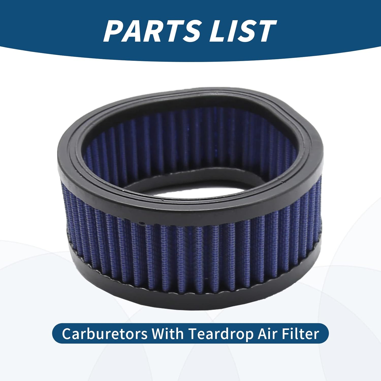 12-579 Motorcycle High Flow Air Cleaner Washable with Teardrop Air Filter Replacement for Harley Model S&S Super E & G Series Carburetors