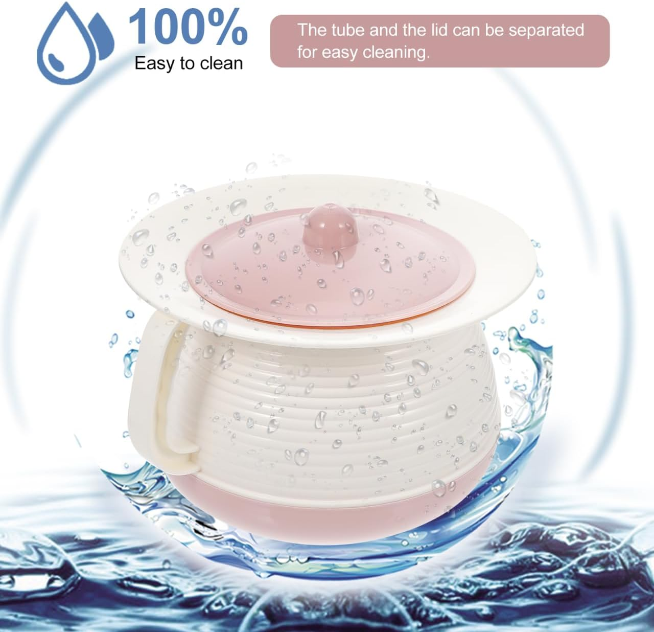 Baluue Chamber Pot Portable Urinal Bucket with Lid, Prevent Odors Toilet Urine Pot Plastic Urinal Chamber Multi-Purpose Urine Spittoon Bucket for Camping Travel Home Toilet